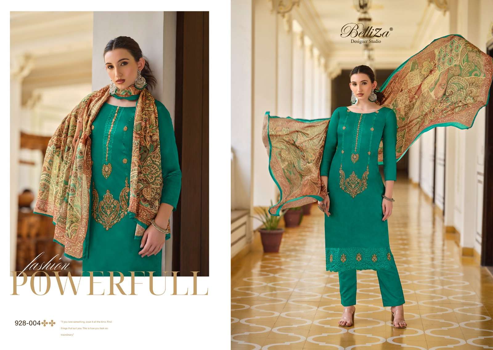 BELLIZA DESIGNER STUDIO JASHN E ISHQ VOL 9 JAM COTTON FANCY WORK SUIT
