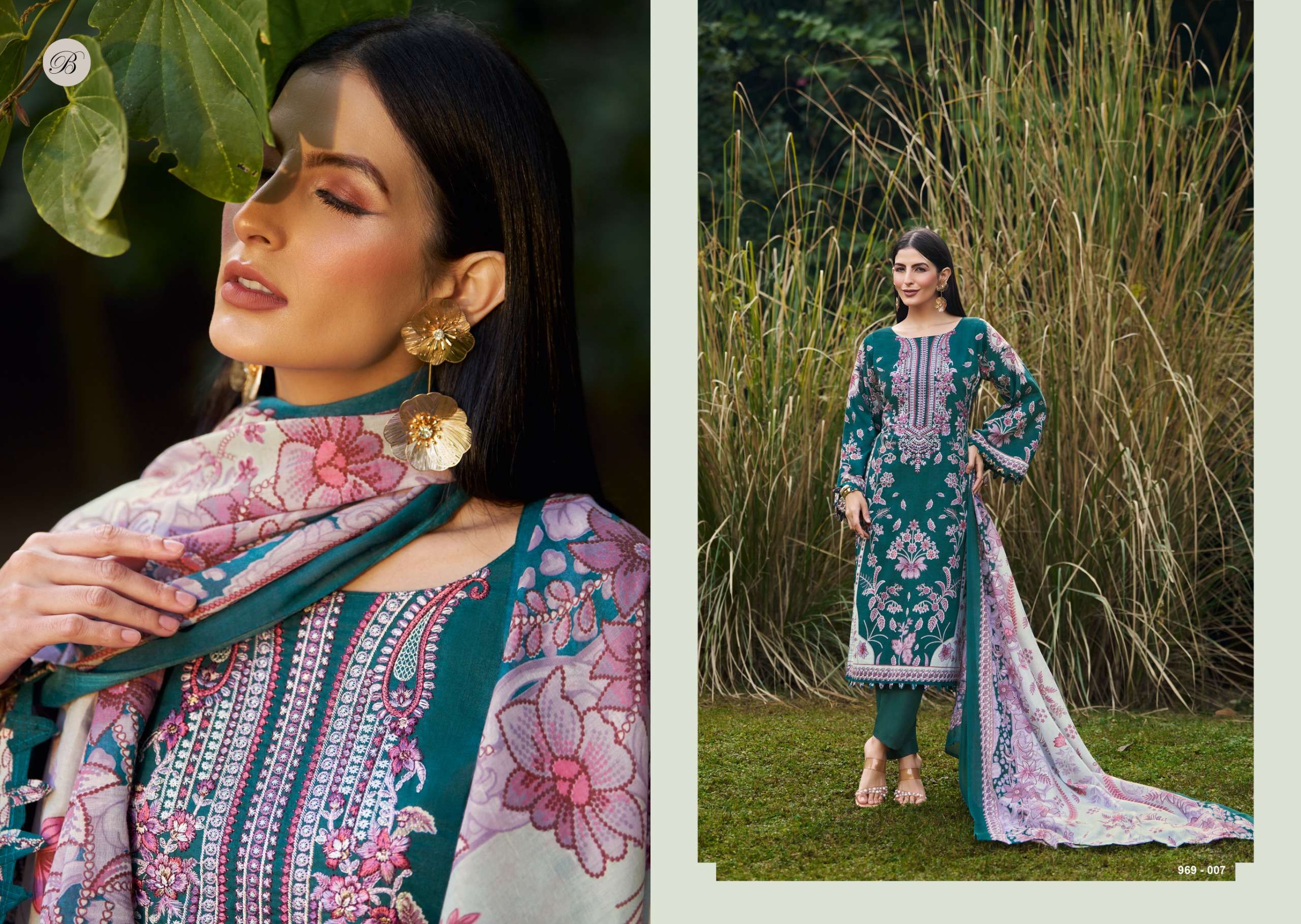 BELLIZA DESIGNER STUDIO NAIRA VOL 138 COTTON DIGITAL PRINT WITH FANCY WORK SUIT