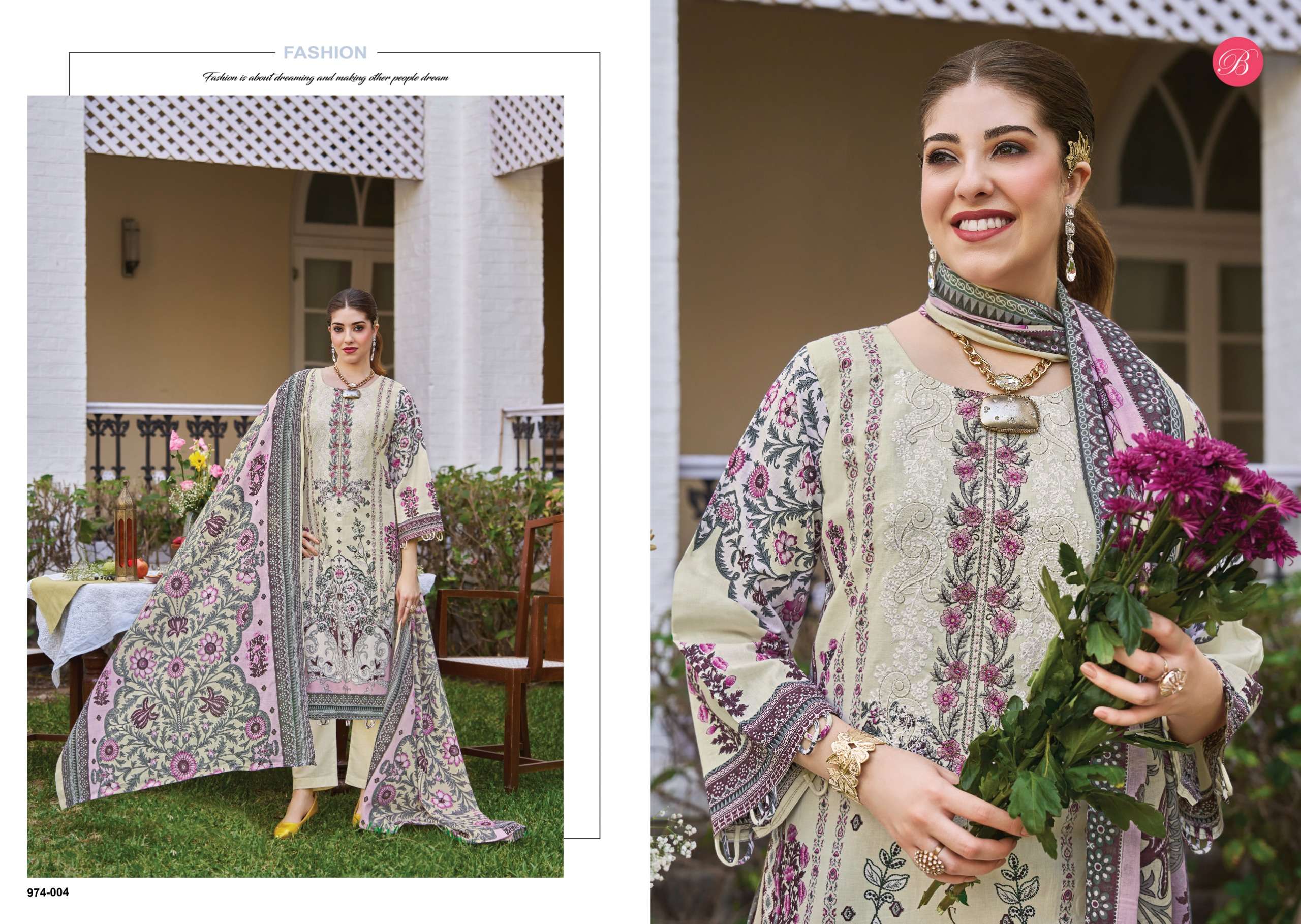 BELLIZA DESIGNER STUDIO NAIRA VOL 140 COTTON DIGITAL PRINTS WITH FANCY EMBROIDERY WORK SUIT