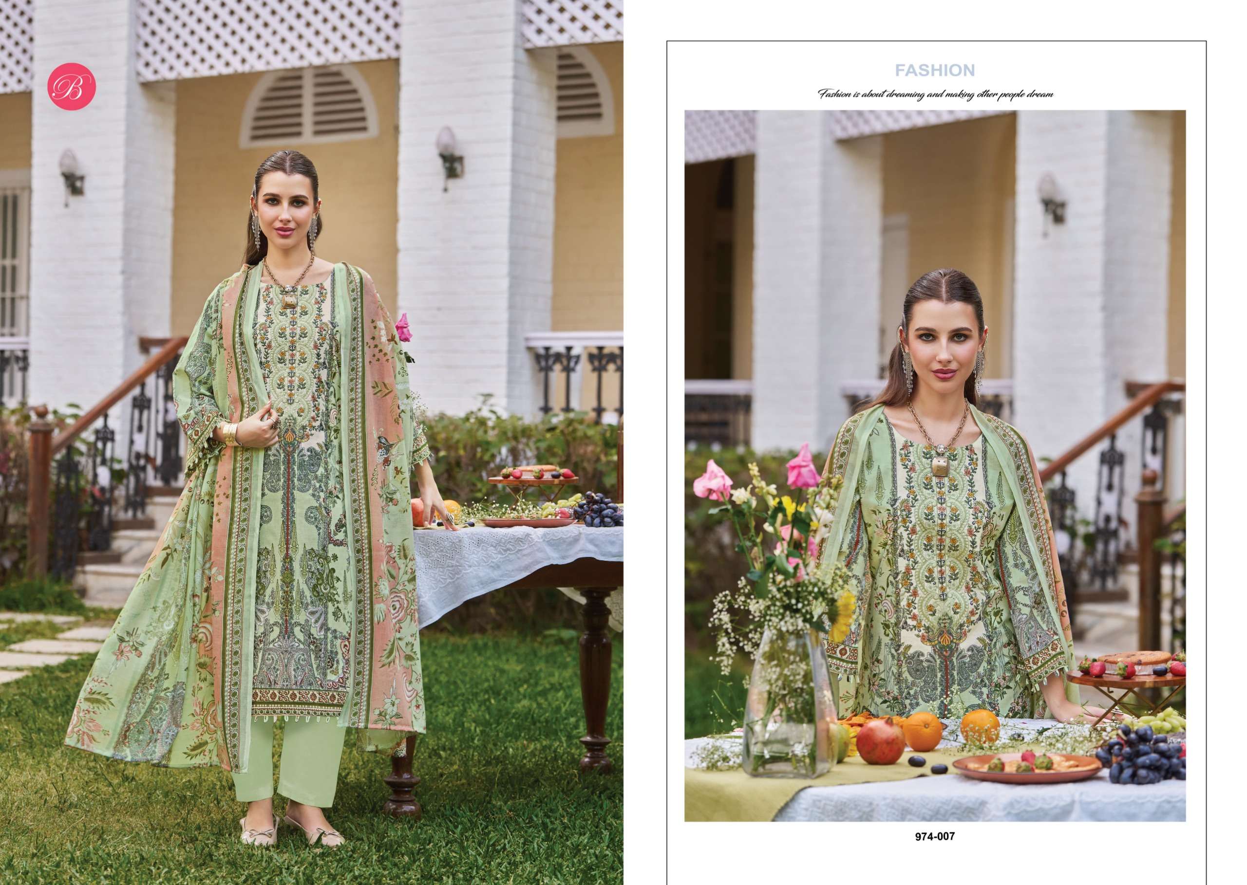 BELLIZA DESIGNER STUDIO NAIRA VOL 140 COTTON DIGITAL PRINTS WITH FANCY EMBROIDERY WORK SUIT