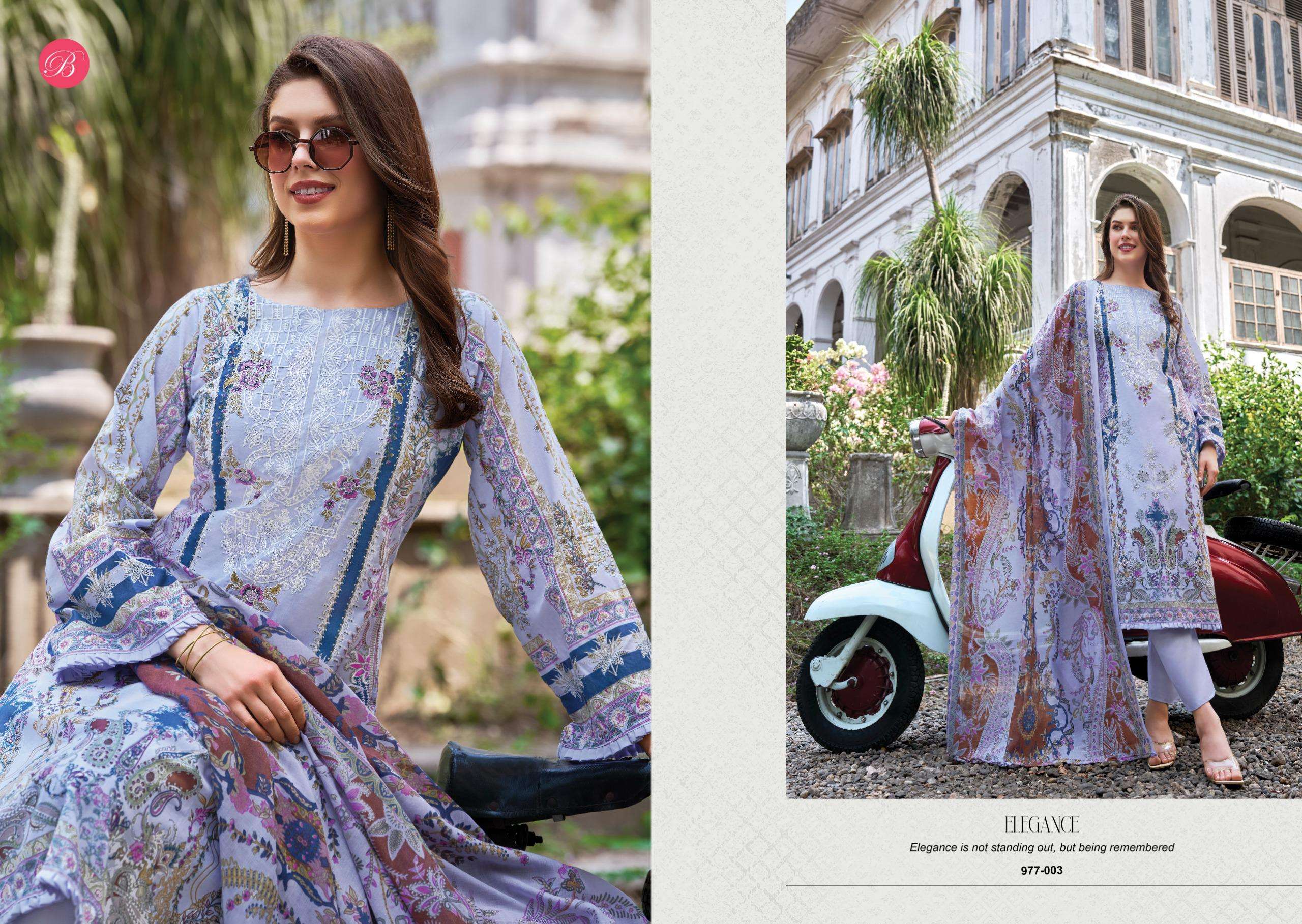 BELLIZA DESIGNER STUDIO NAIRA VOL 141 COTTON DIGITAL PRINTS WITH FANCY WORK SUIT