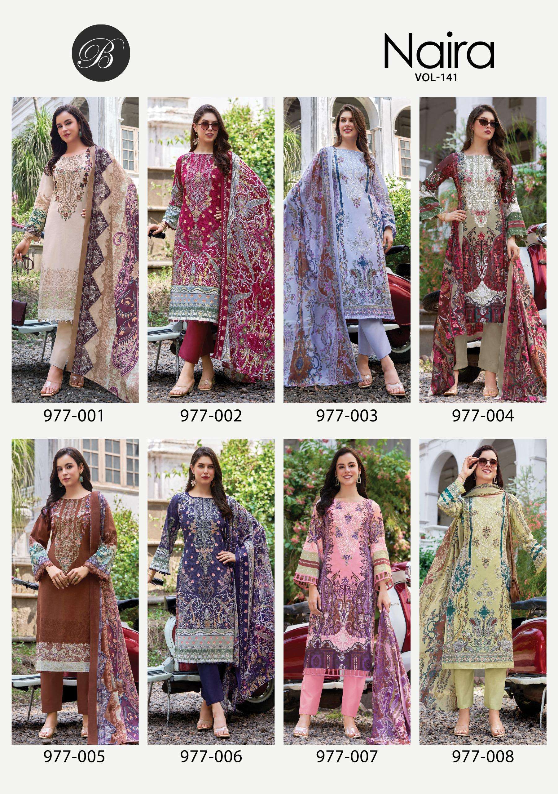 BELLIZA DESIGNER STUDIO NAIRA VOL 141 COTTON DIGITAL PRINTS WITH FANCY WORK SUIT