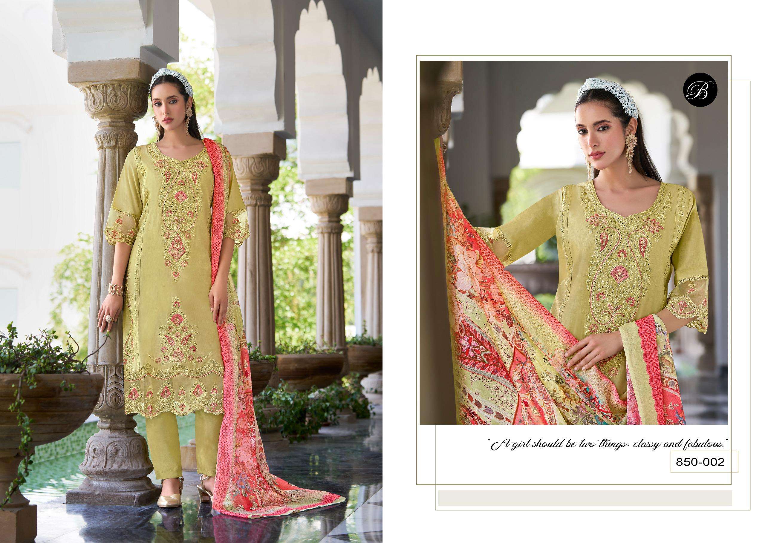 BELLIZA DESIGNER STUDIO OMBRE ZOYA VOL 2 LAWN COTTON DIGITAL PRINT WITH FANCY WORK SUIT