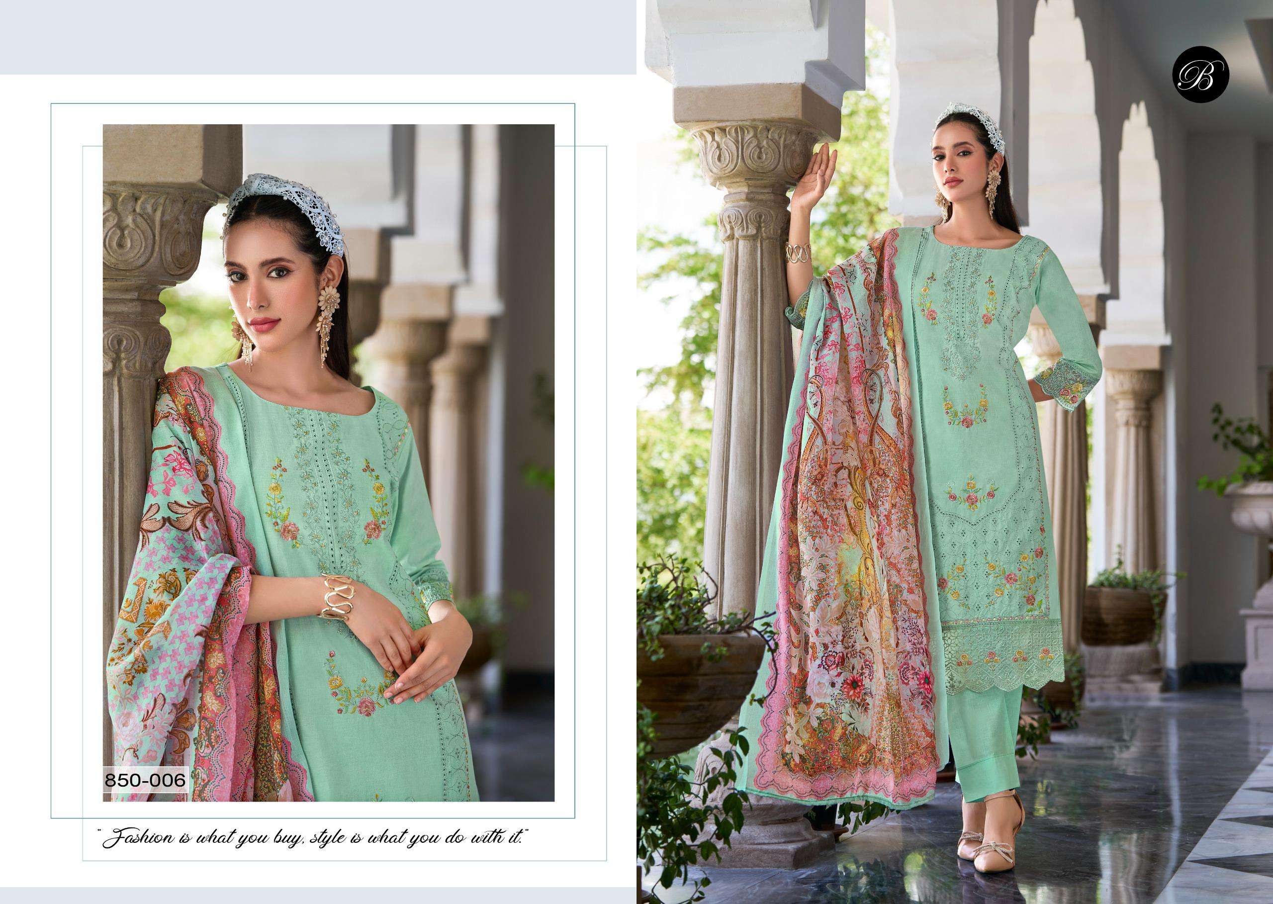 BELLIZA DESIGNER STUDIO OMBRE ZOYA VOL 2 LAWN COTTON DIGITAL PRINT WITH FANCY WORK SUIT