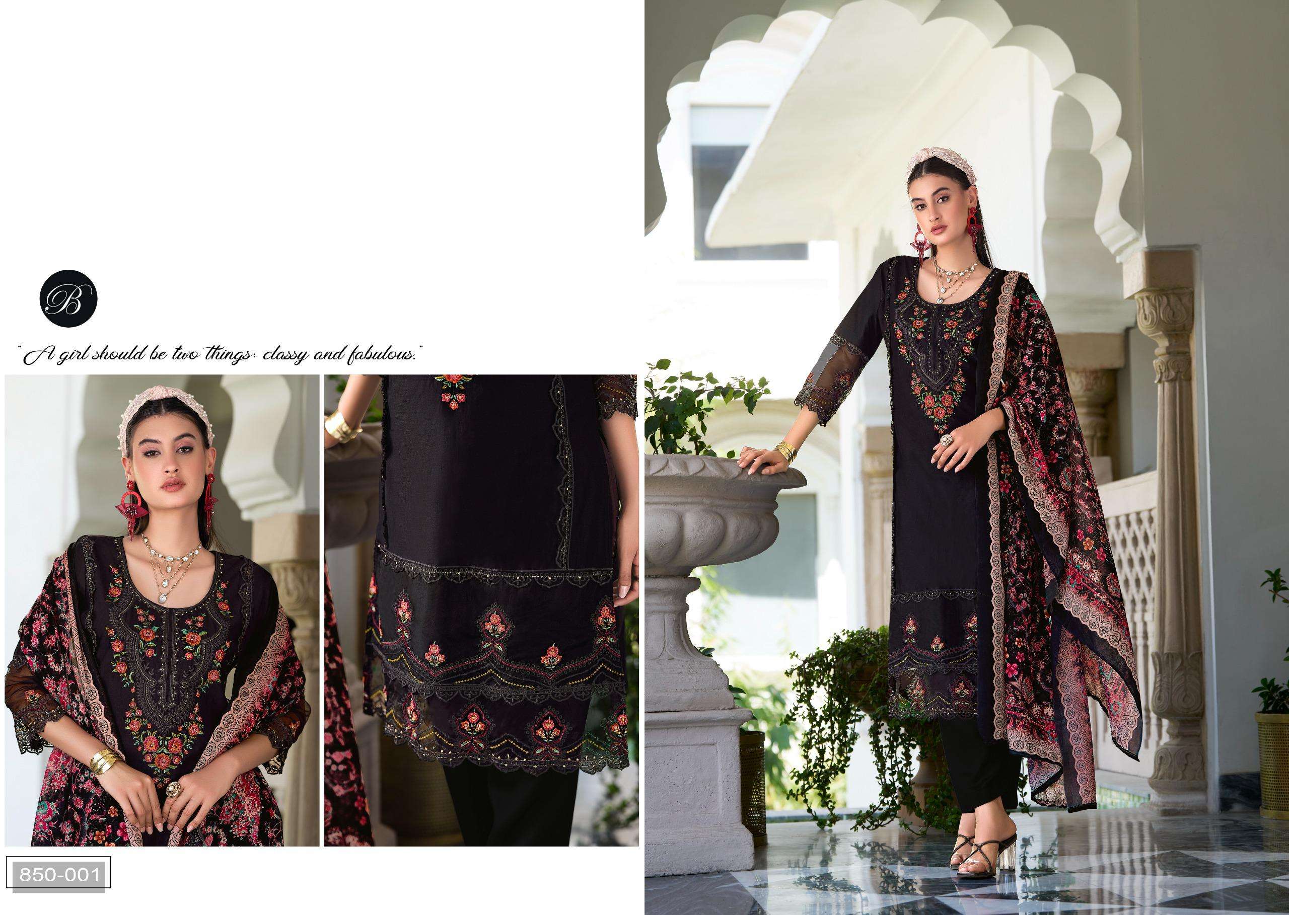 BELLIZA DESIGNER STUDIO OMBRE ZOYA VOL 2 LAWN COTTON DIGITAL PRINT WITH FANCY WORK SUIT