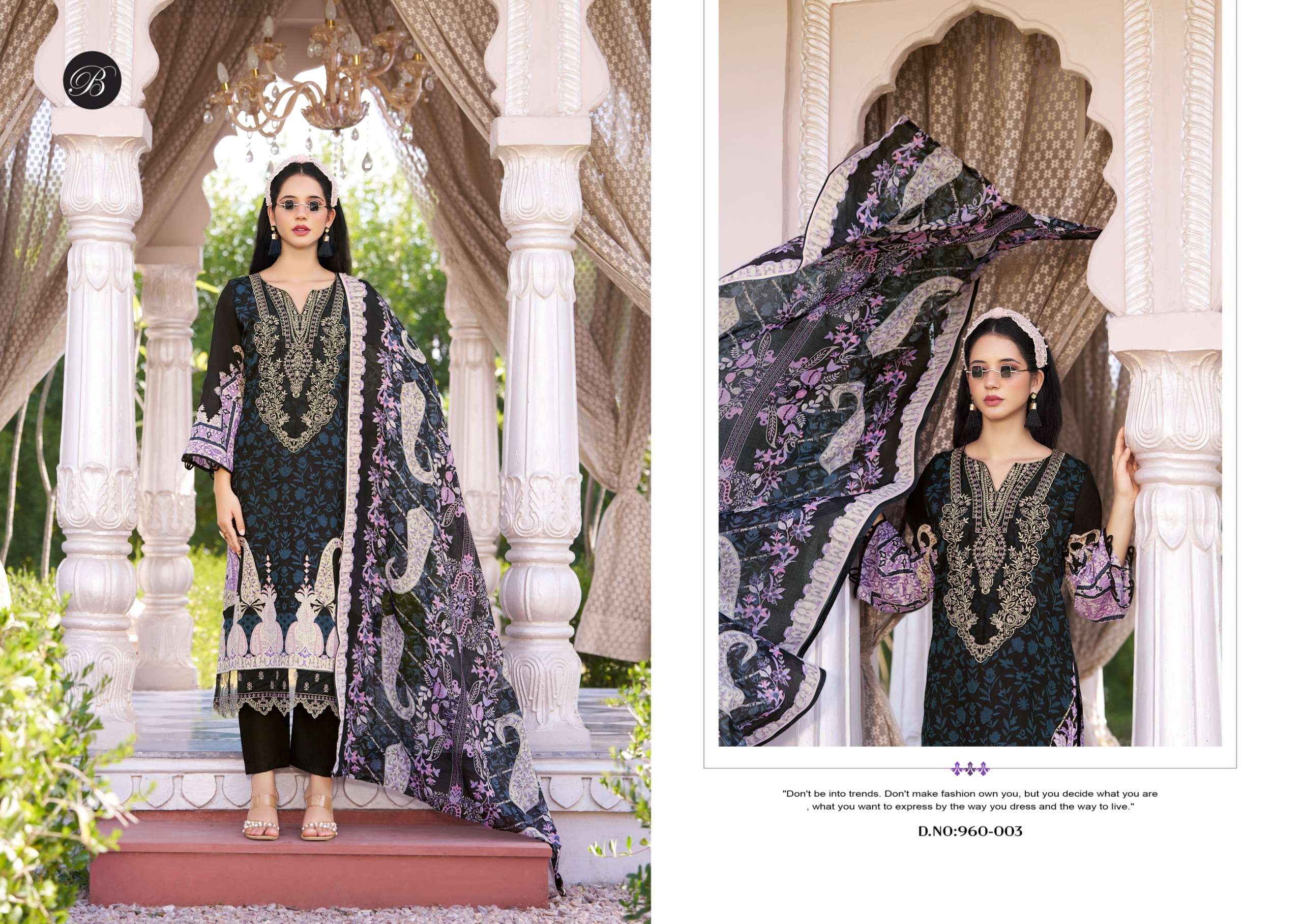 BELLIZA DESIGNER STUDIO SAFIYA VOL 2 COTTON PRINT WITH FANCY EMBROIDERY WORK SUIT