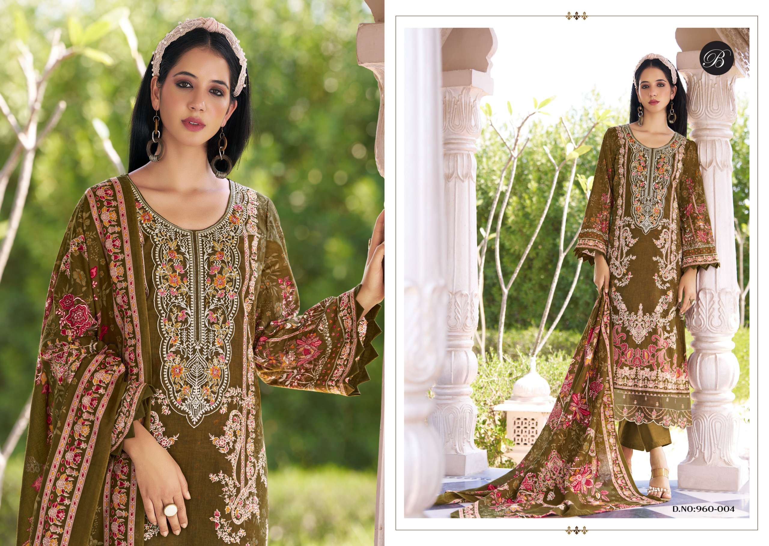 BELLIZA DESIGNER STUDIO SAFIYA VOL 2 COTTON PRINT WITH FANCY EMBROIDERY WORK SUIT