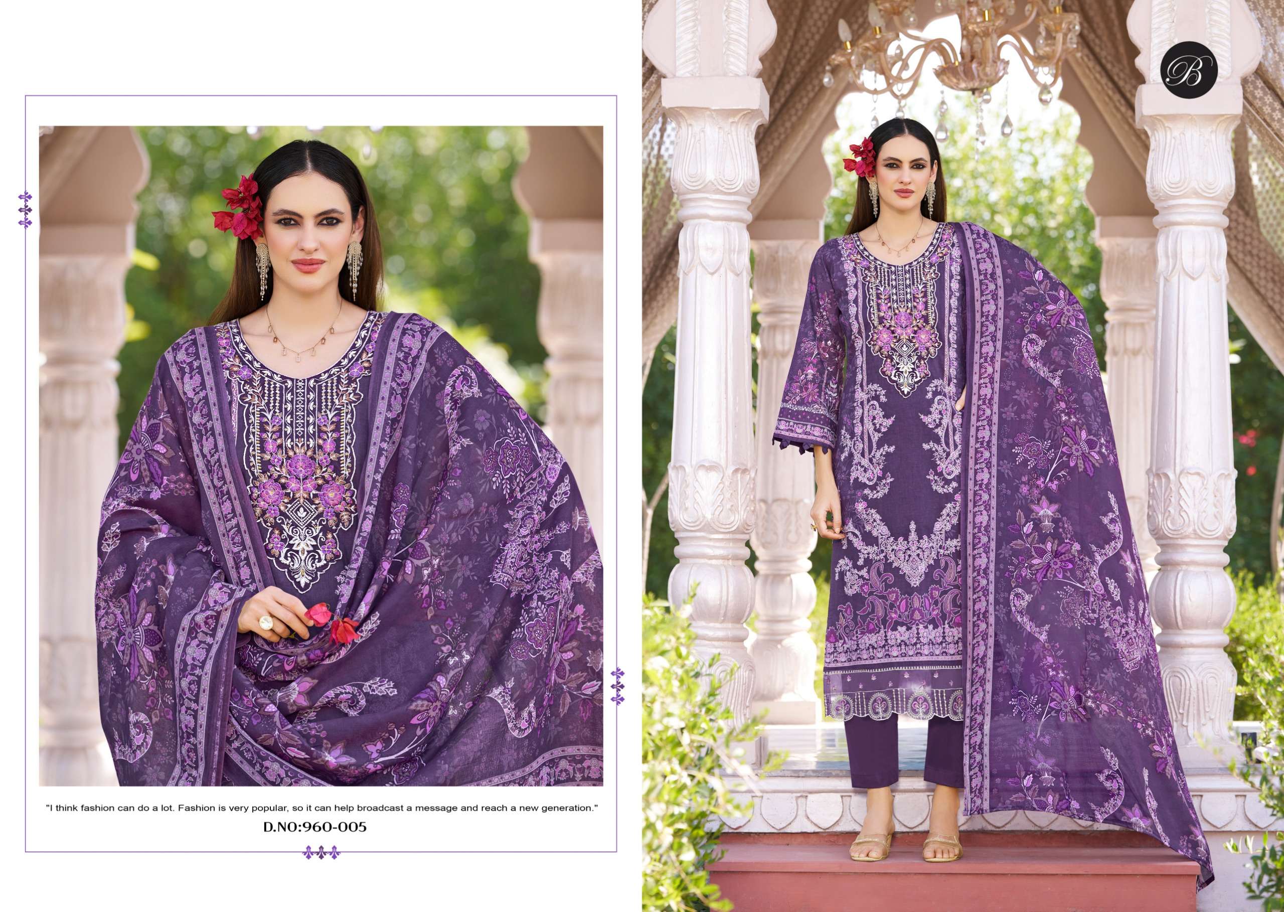 BELLIZA DESIGNER STUDIO SAFIYA VOL 2 COTTON PRINT WITH FANCY EMBROIDERY WORK SUIT