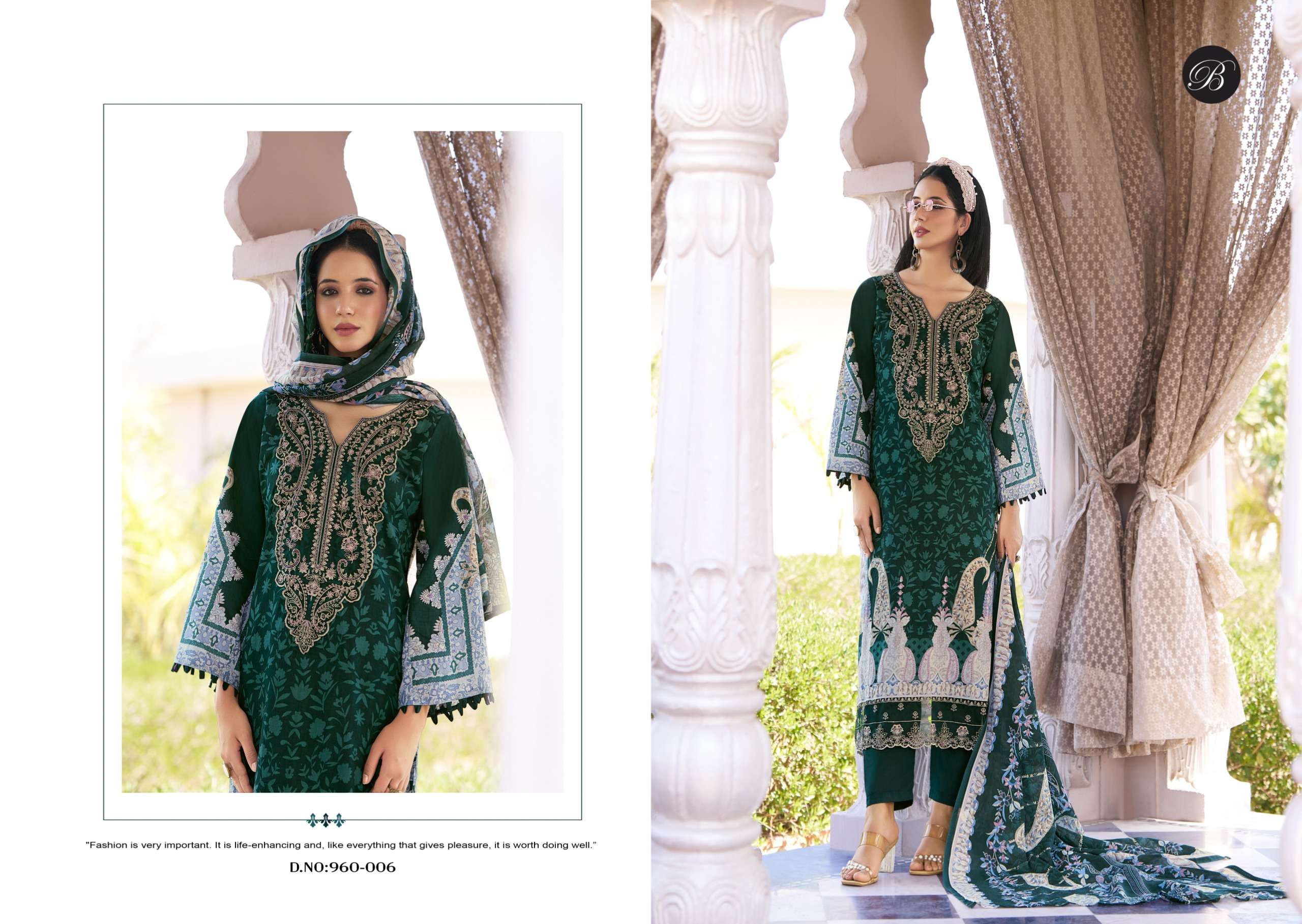 BELLIZA DESIGNER STUDIO SAFIYA VOL 2 COTTON PRINT WITH FANCY EMBROIDERY WORK SUIT