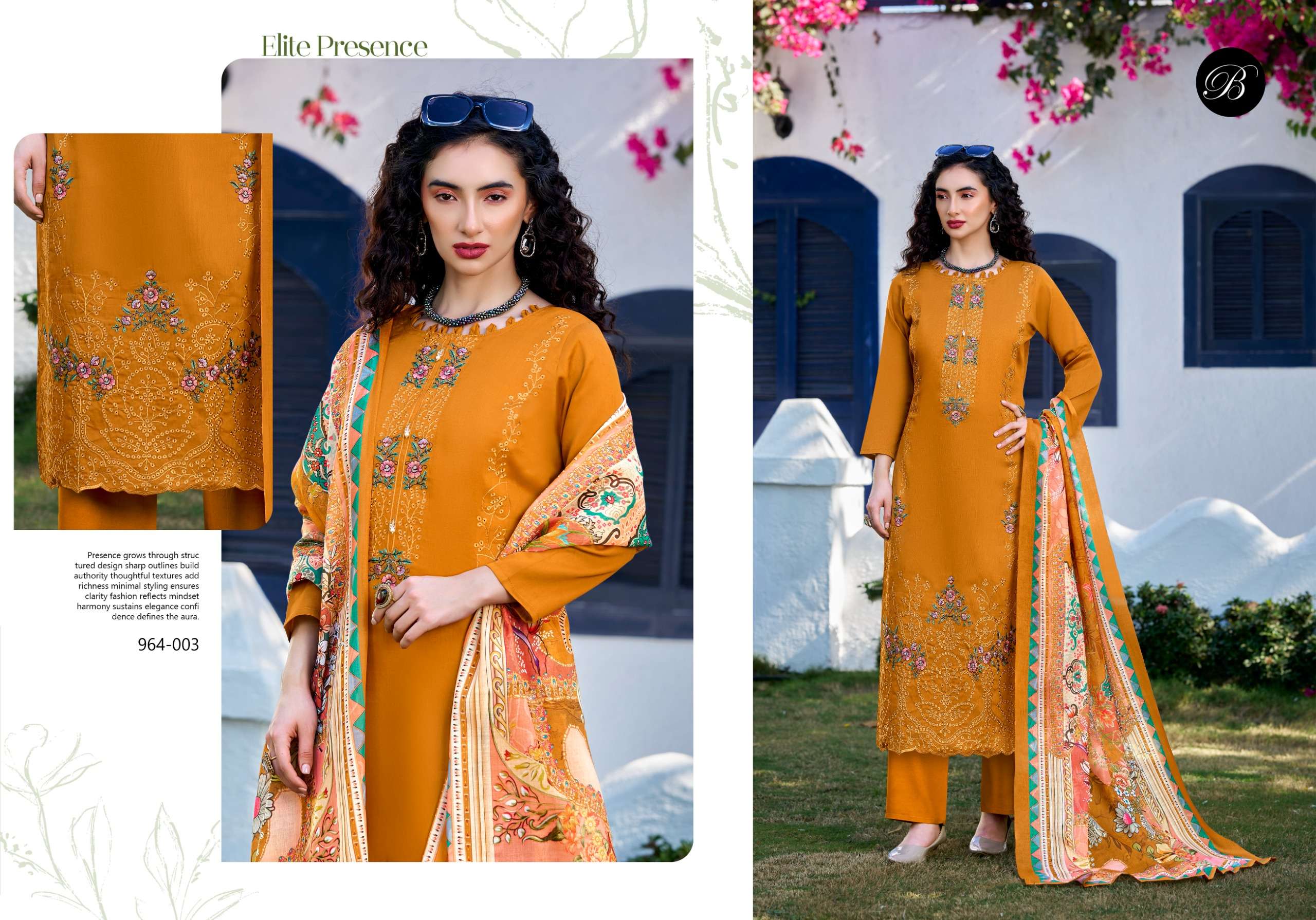 BELLIZA DESIGNER STUDIO ZARQASH VOL 15 JAM COTTON FANCY EMBROIDERY WORK SUITS 