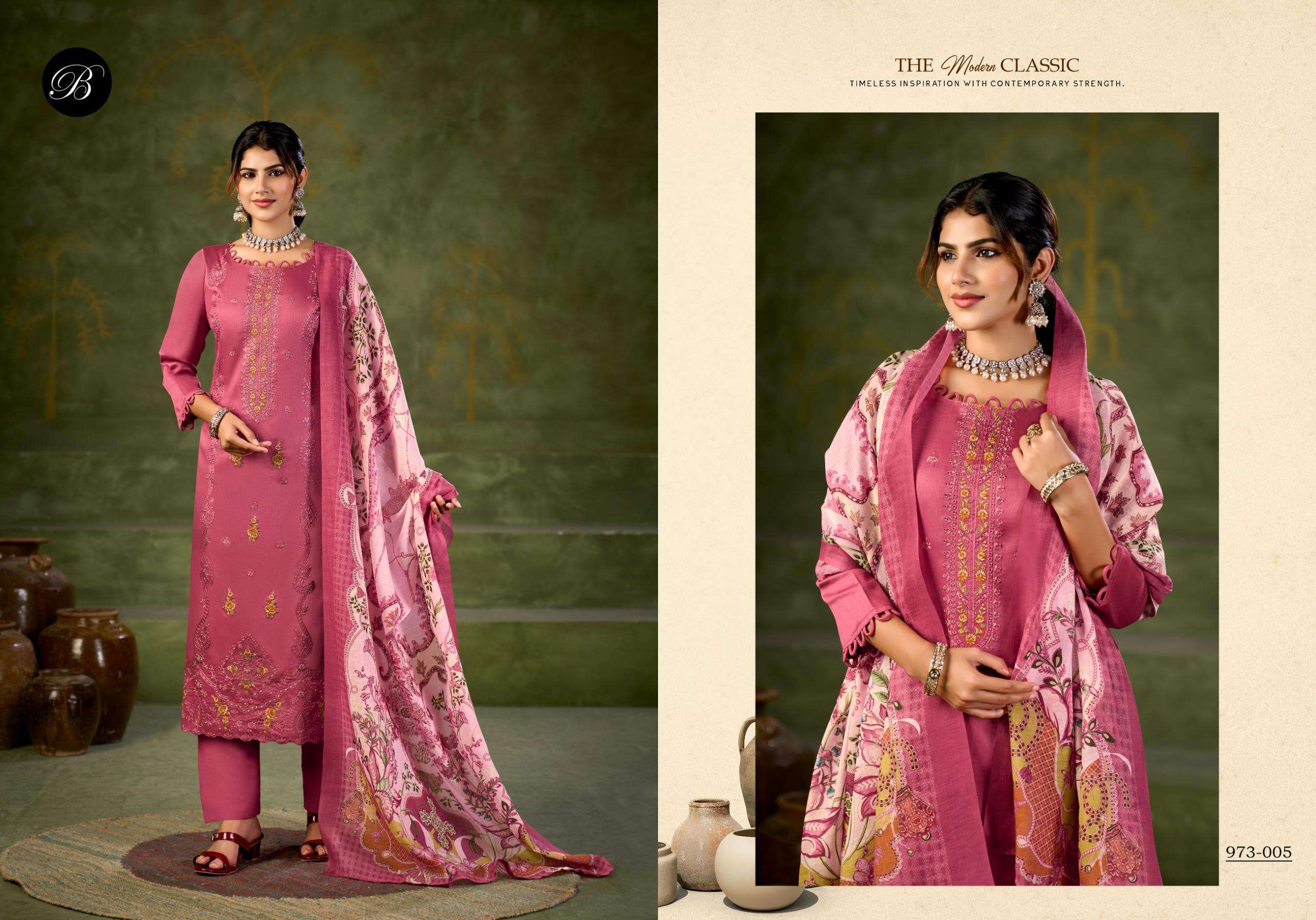 BELLIZA DESIGNER STUDIO ZARQASH VOL 16 JAM COTTON FANCY EMBROIDERY WORK SUITS	