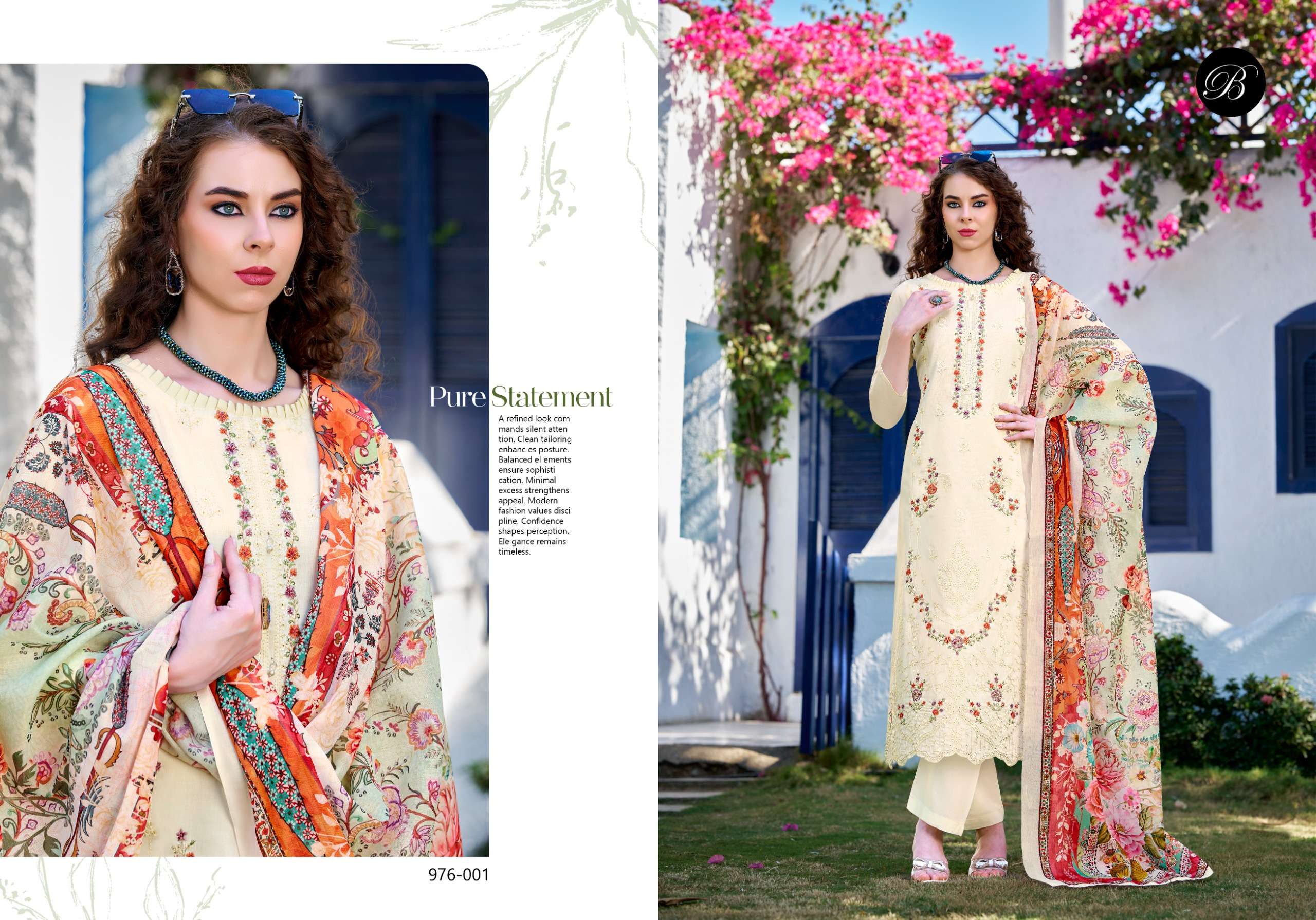 BELLIZA DESIGNER STUDIO ZARQASH VOL 17 JAM COTTON FANCY EMBROIDERY WORK SUITS	