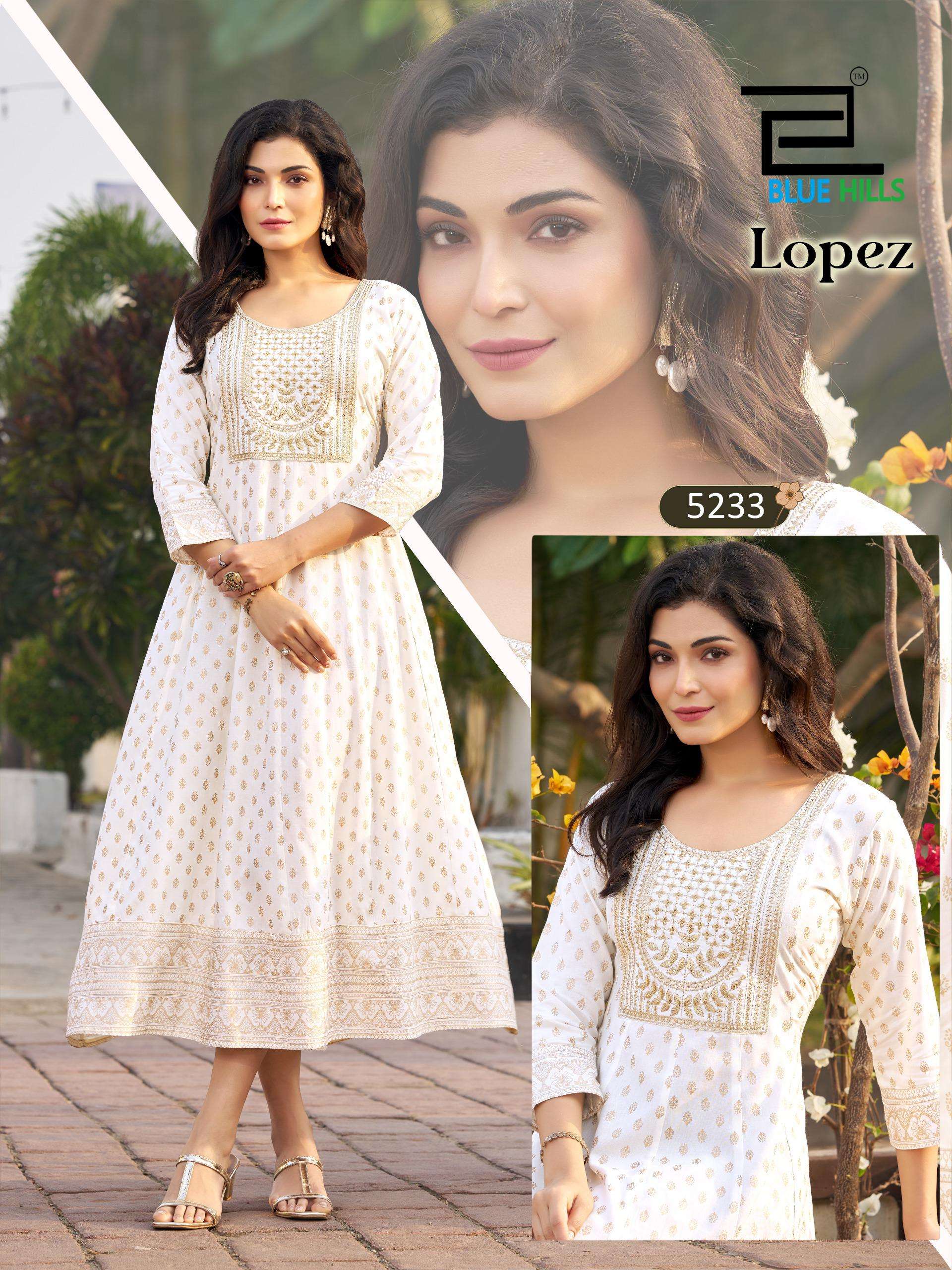 BLUE HILLS LOPEZ RAYON FANCY ANARKALI STYLE LADIES GOWNS DRESS