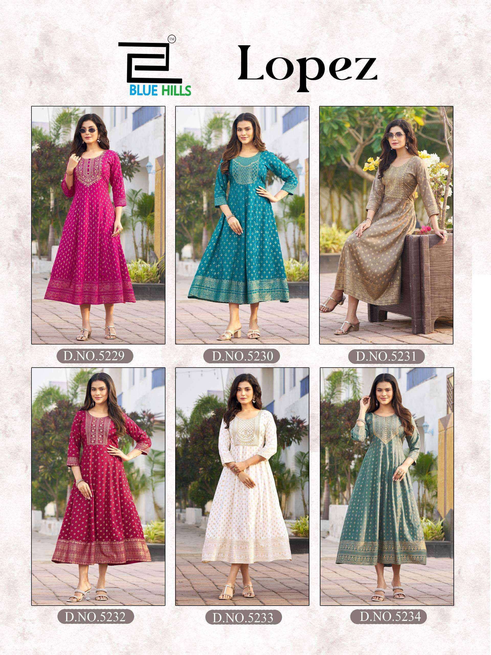 BLUE HILLS LOPEZ RAYON FANCY ANARKALI STYLE LADIES GOWNS DRESS