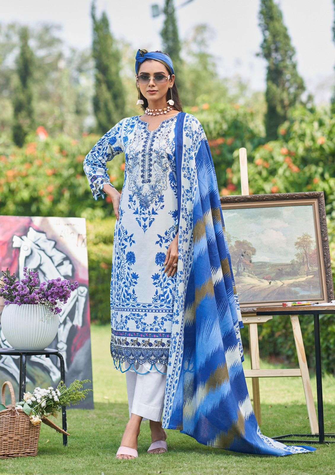 COSMOS FASHION JAZMIN VOL 2 LAWN COTTON PRINT WITH FANCY WORK SUIT