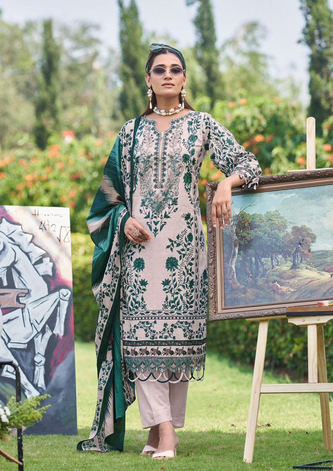 COSMOS FASHION JAZMIN VOL 2 LAWN COTTON PRINT WITH FANCY WORK SUIT