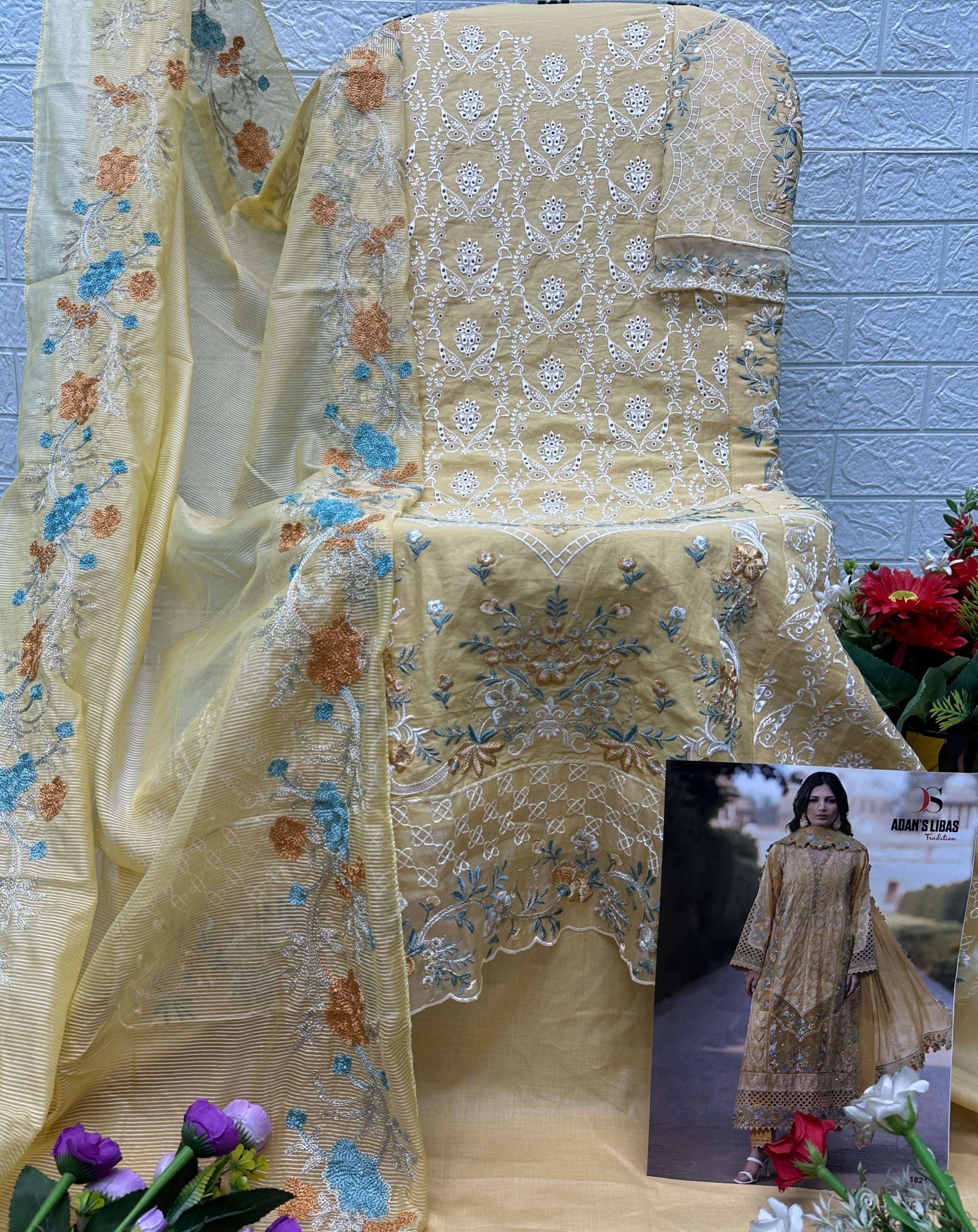 DEEPSY SUITS ADAN LIBAS TRADITION COTTON HEAVY EMBROIDERY DESIGNER WORK SUIT