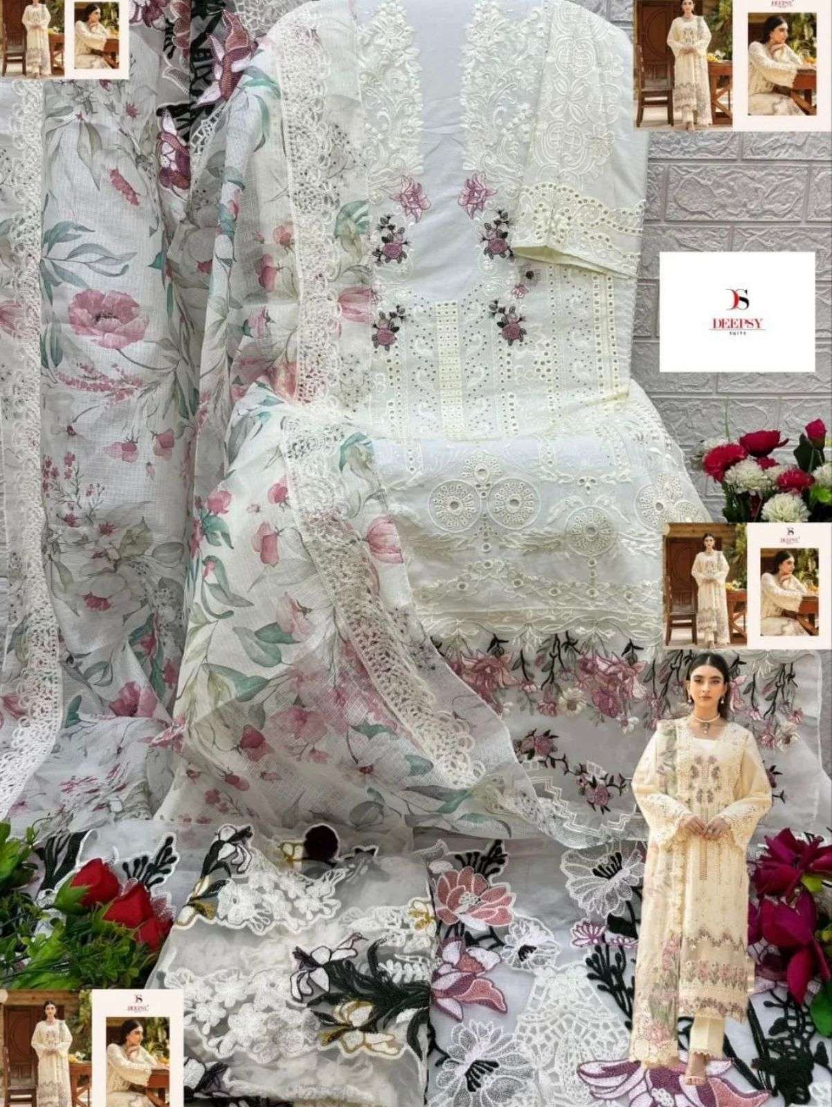 DEEPSY SUITS D NO 1262 AND 1263 COTTON HEAVY EMBROIDERY DESIGNER WORK SUIT