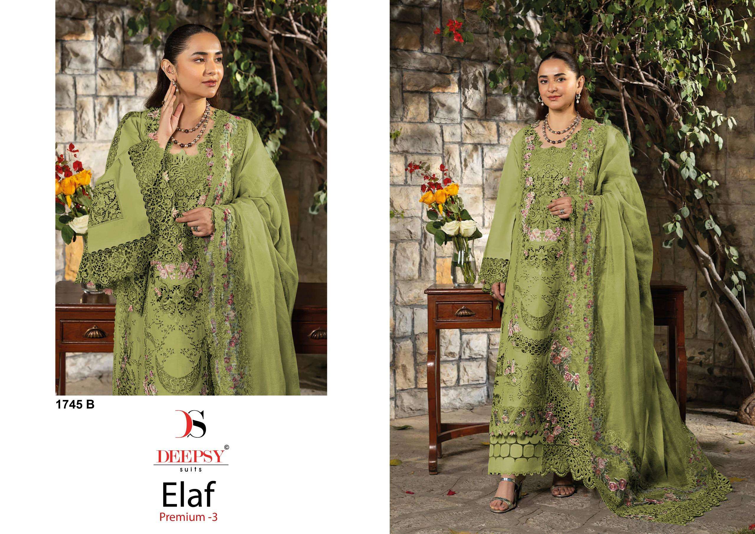DEEPSY SUITS D NO 1745 COTTON HEAVY PATCH EMBROIDERY DESIGNER WORK SUIT