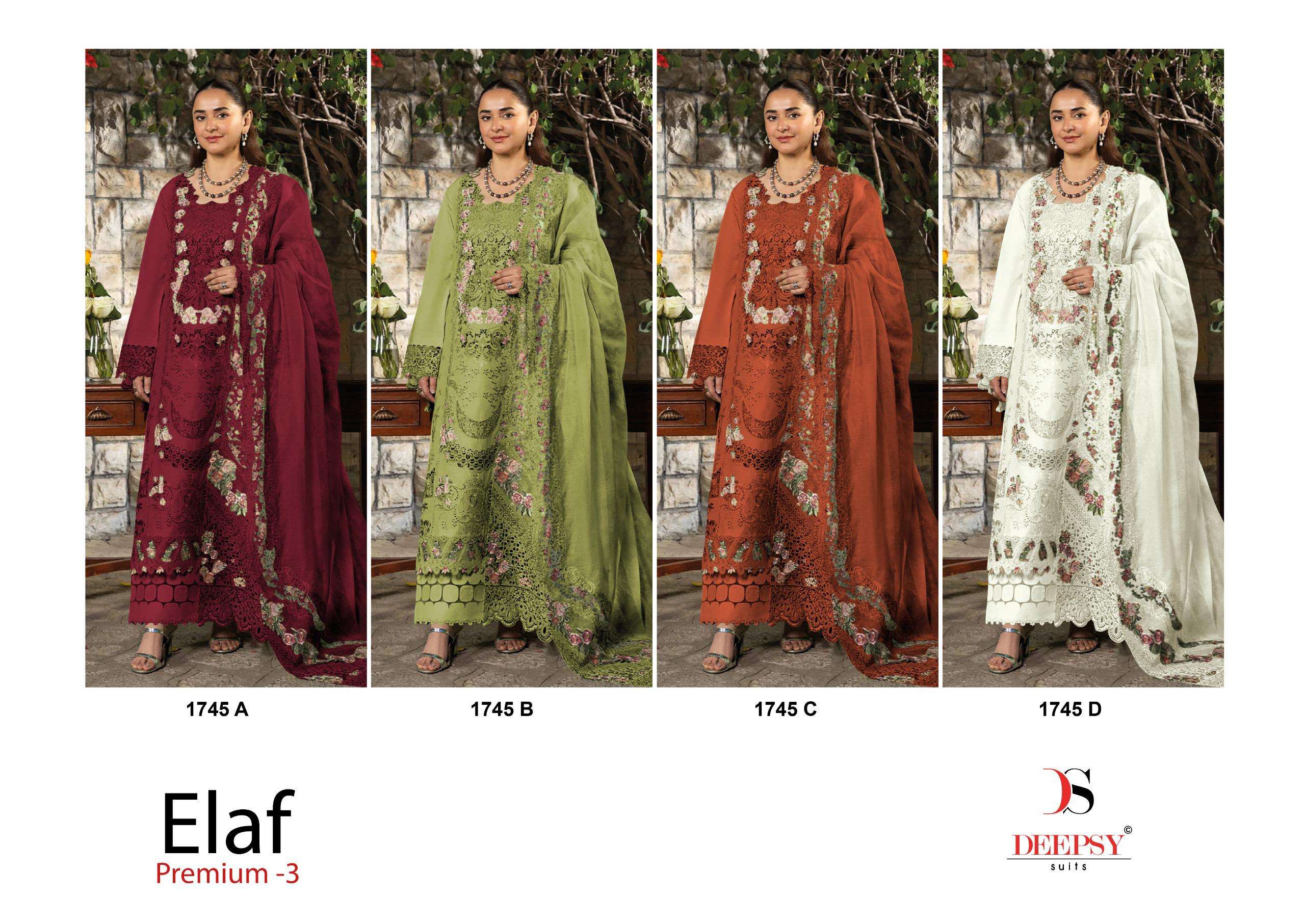 DEEPSY SUITS D NO 1745 COTTON HEAVY PATCH EMBROIDERY DESIGNER WORK SUIT