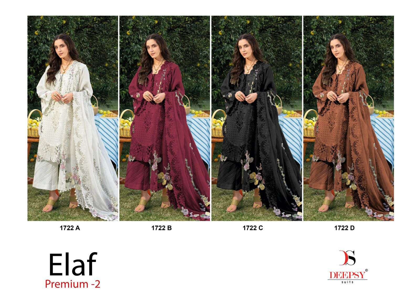 DEEPSY SUITS ELAF PREMIUM VOL 2 D NO 1722 COTTON HEAVY EMBROIDERY DESIGNER SUIT
