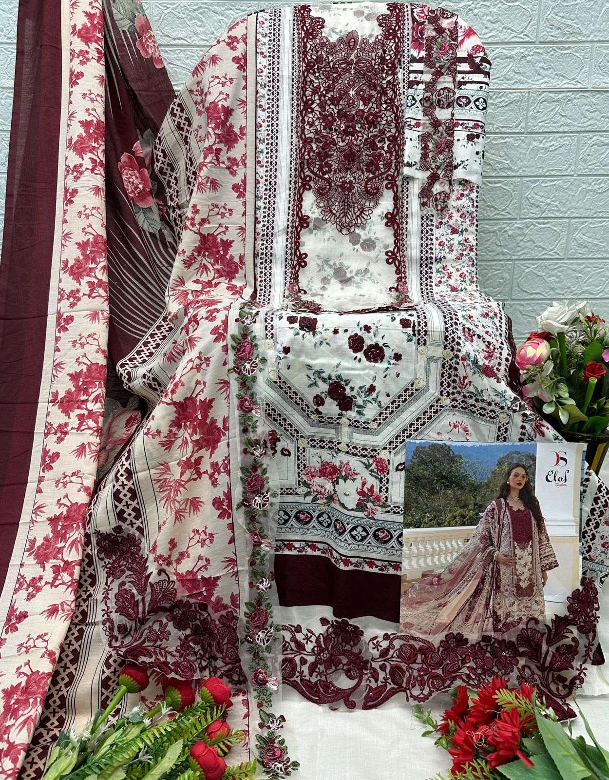 DEEPSY SUITS ELAF SIGNATURE VOL 1 COTTON HEAVY PATCH EMBROIDERY WORK SUIT