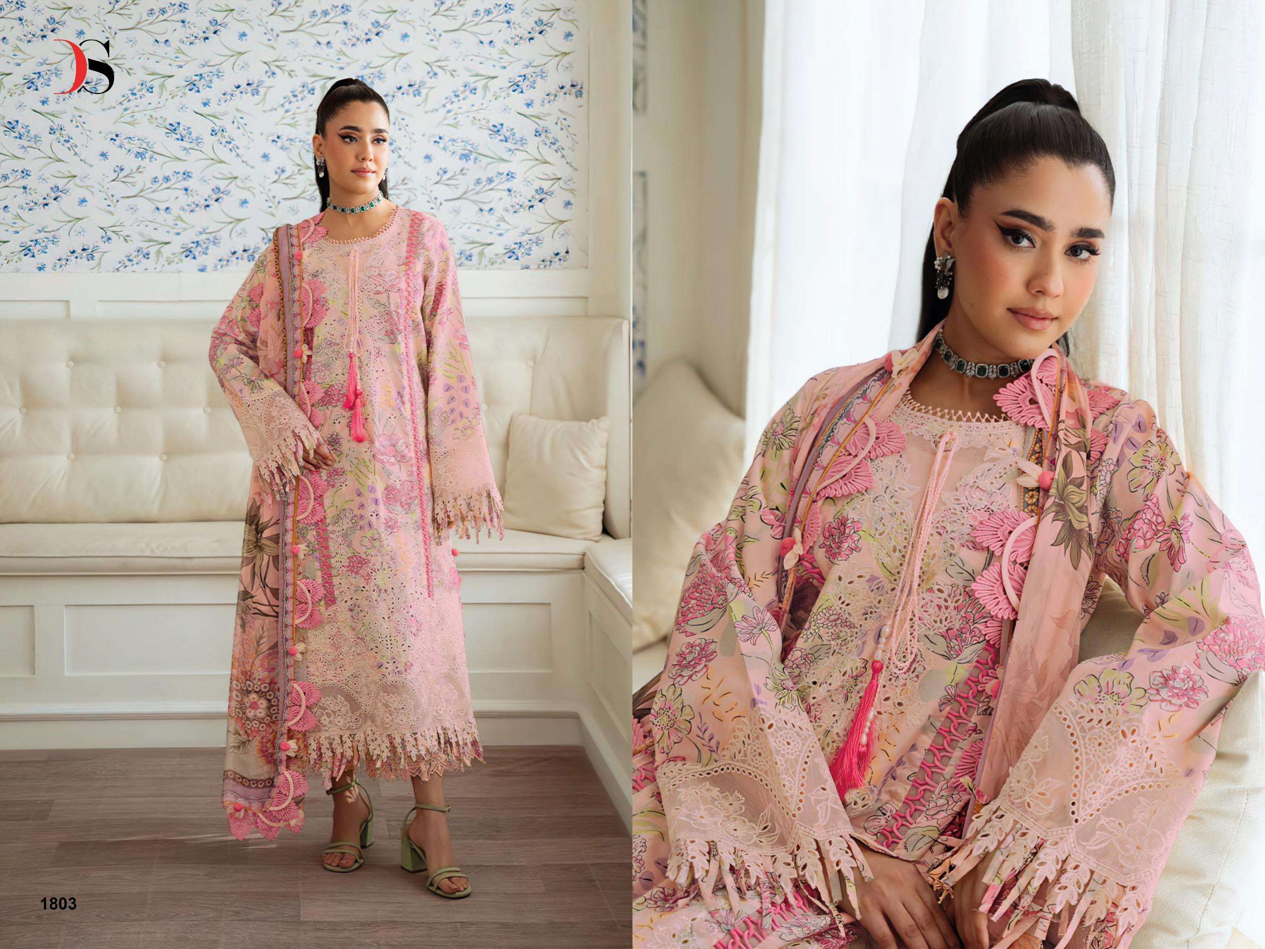 DEEPSY SUITS JADE FLORA PREMIUM COLLECTION COTTON HEAVY EMBROIDERY DESIGNER WORK SUIT
