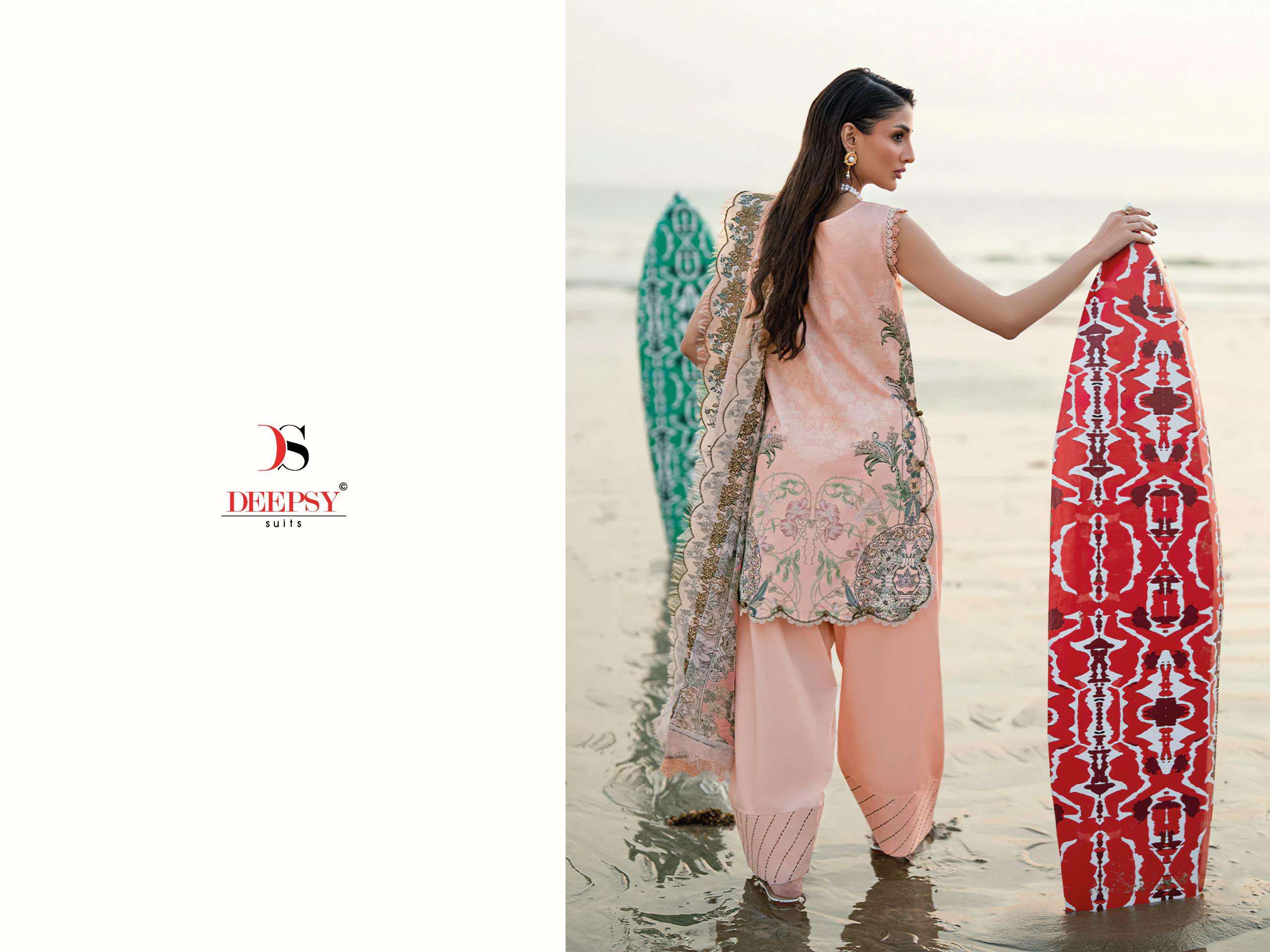 DEEPSY SUITS JADE NEEDLE WONDER VOL 6 COTTON HEAVY PATCH EMBROIDERY WORK SUIT