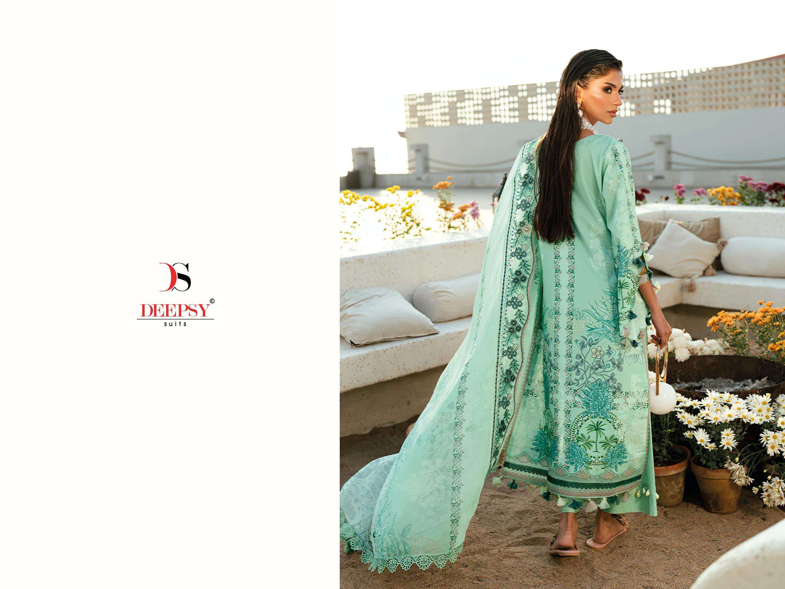 DEEPSY SUITS JADE NEEDLE WONDER VOL 6 COTTON HEAVY PATCH EMBROIDERY WORK SUIT