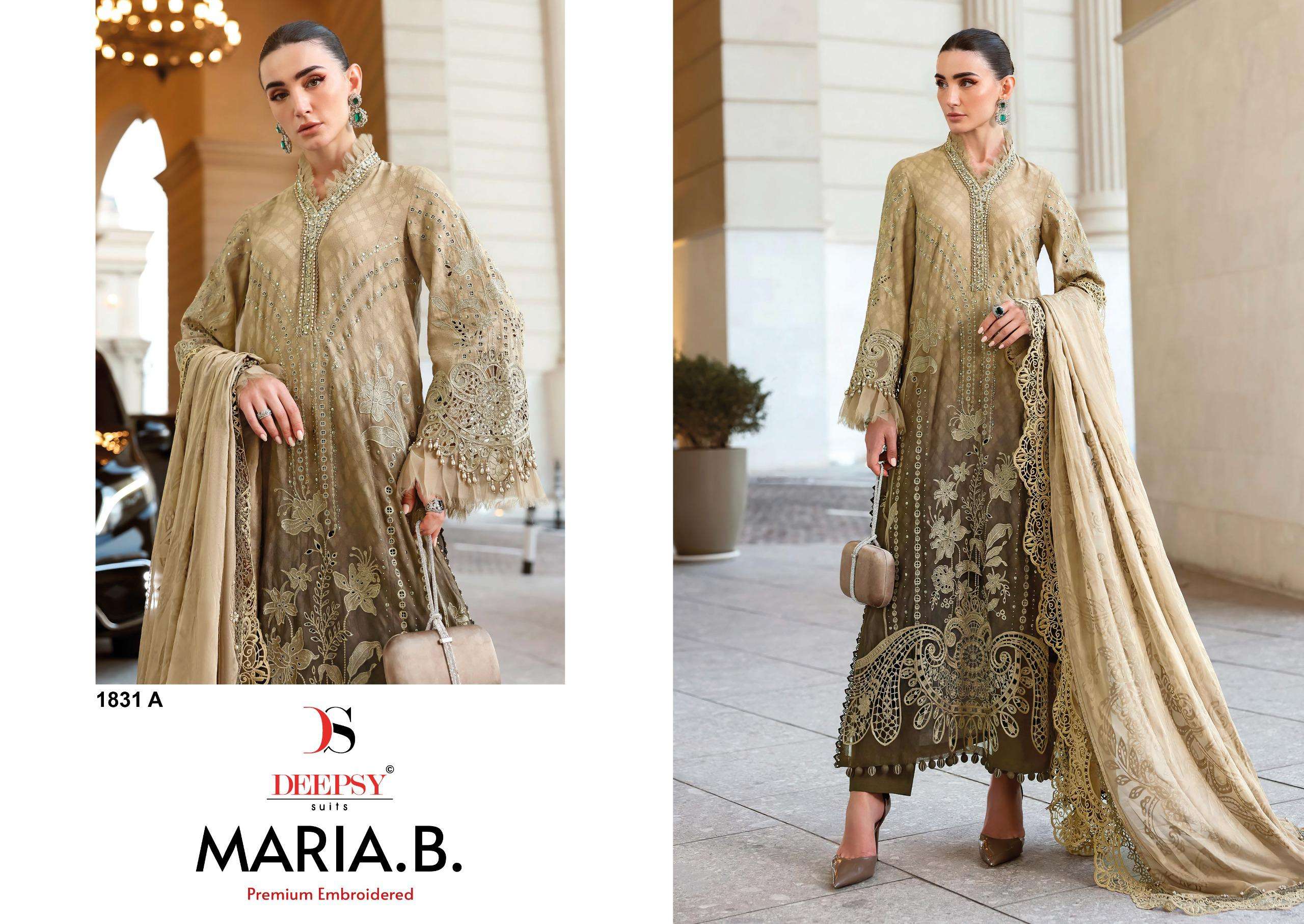 DEEPSY SUITS MARIA B PREMIUM EMBROIDERED D NO 1831 COTTON DESIGNER WORK SUIT