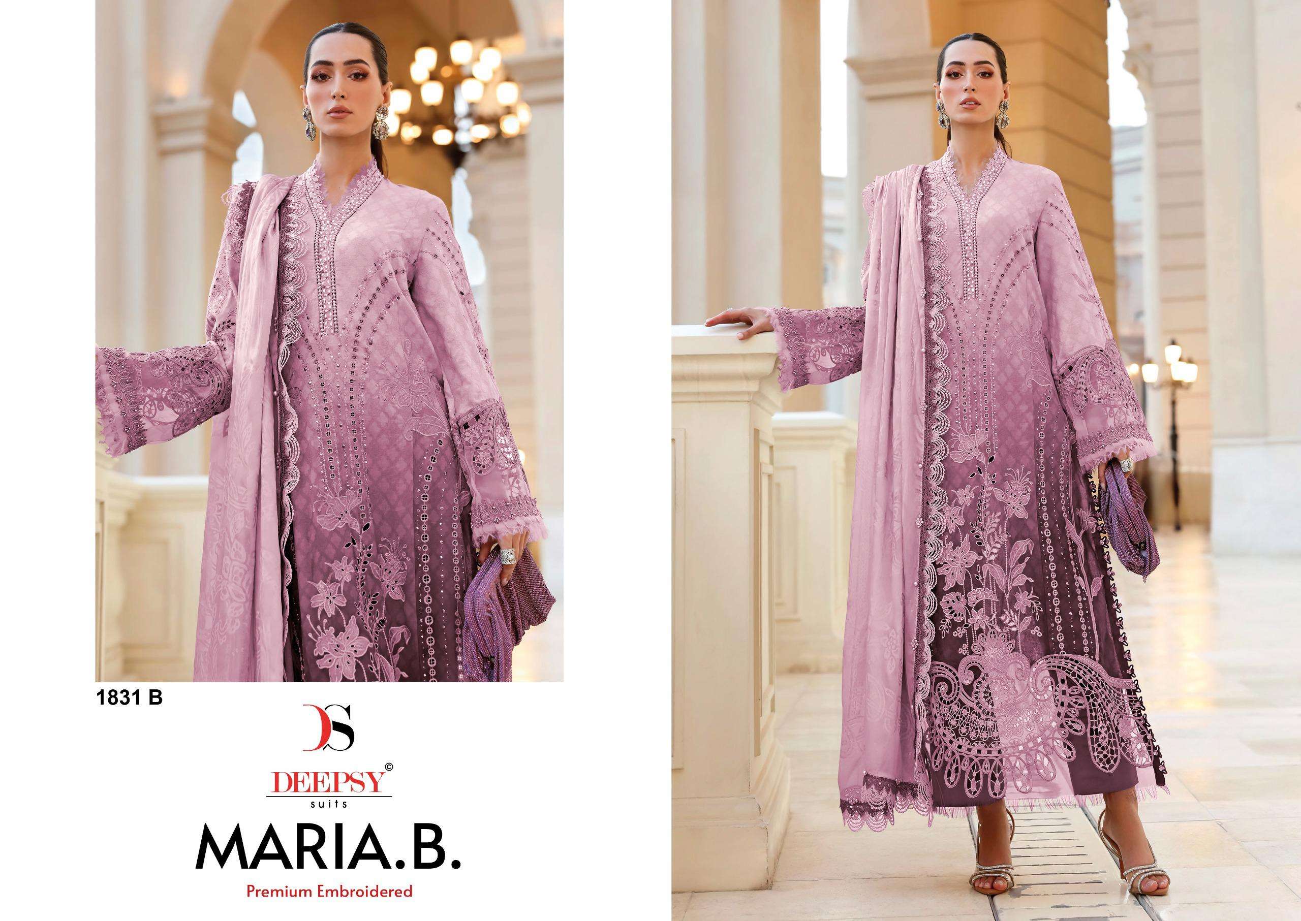 DEEPSY SUITS MARIA B PREMIUM EMBROIDERED D NO 1831 COTTON DESIGNER WORK SUIT