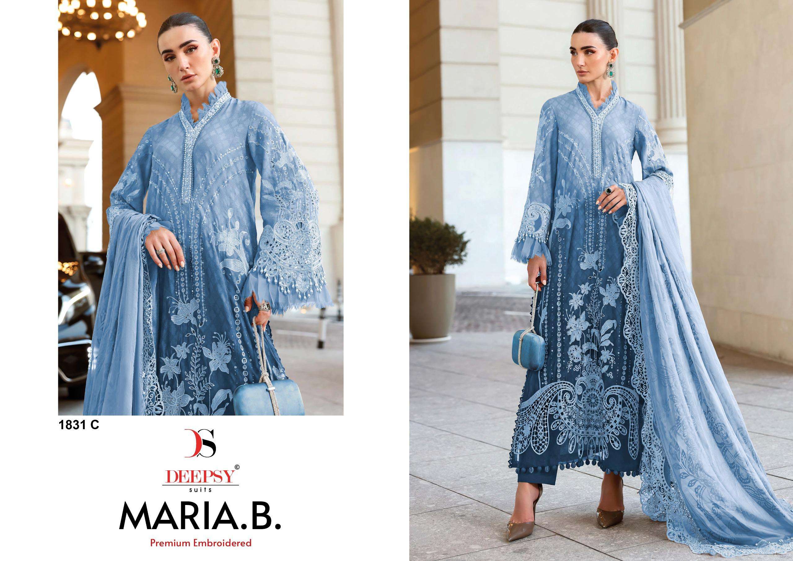 DEEPSY SUITS MARIA B PREMIUM EMBROIDERED D NO 1831 COTTON DESIGNER WORK SUIT
