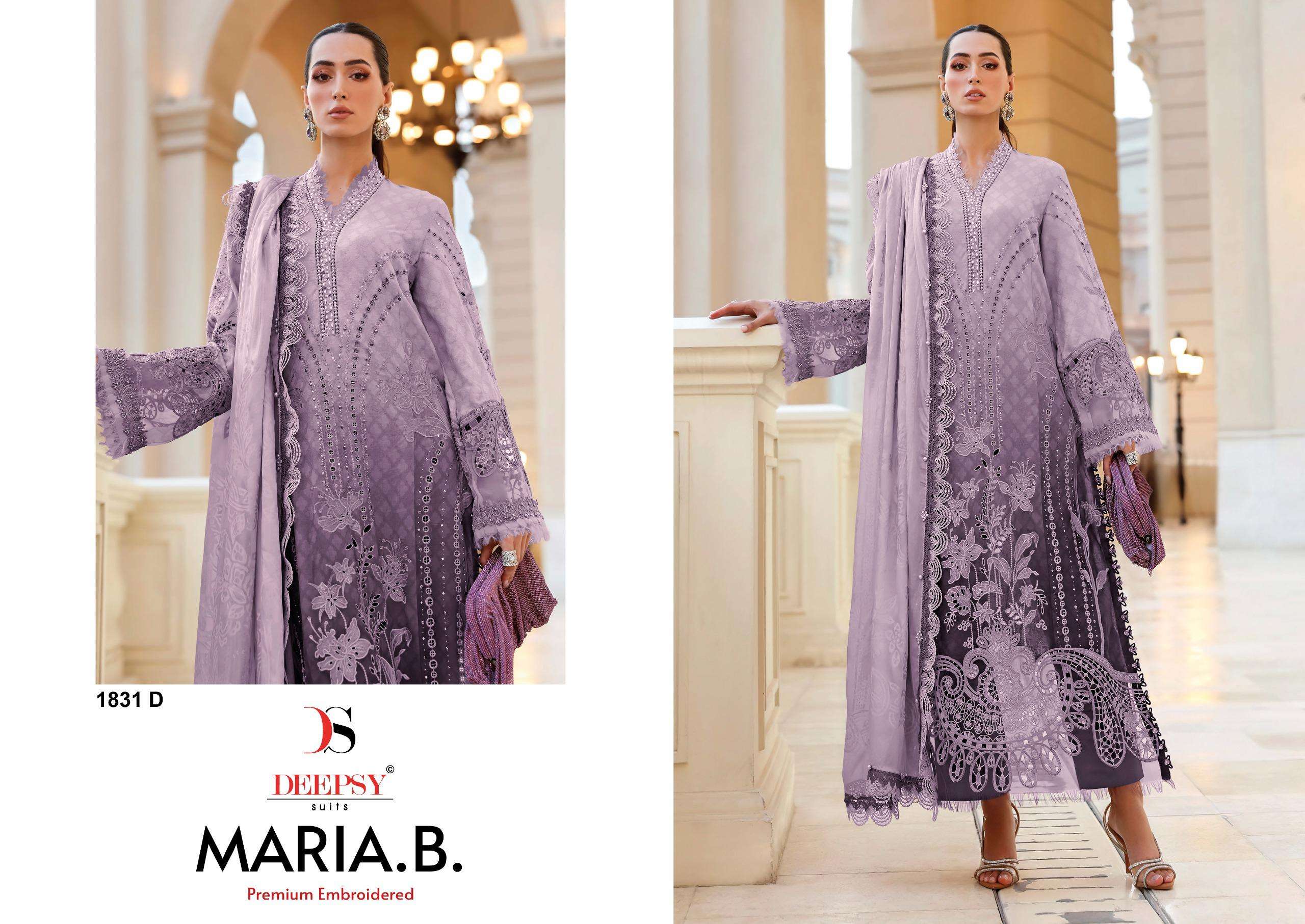 DEEPSY SUITS MARIA B PREMIUM EMBROIDERED D NO 1831 COTTON DESIGNER WORK SUIT
