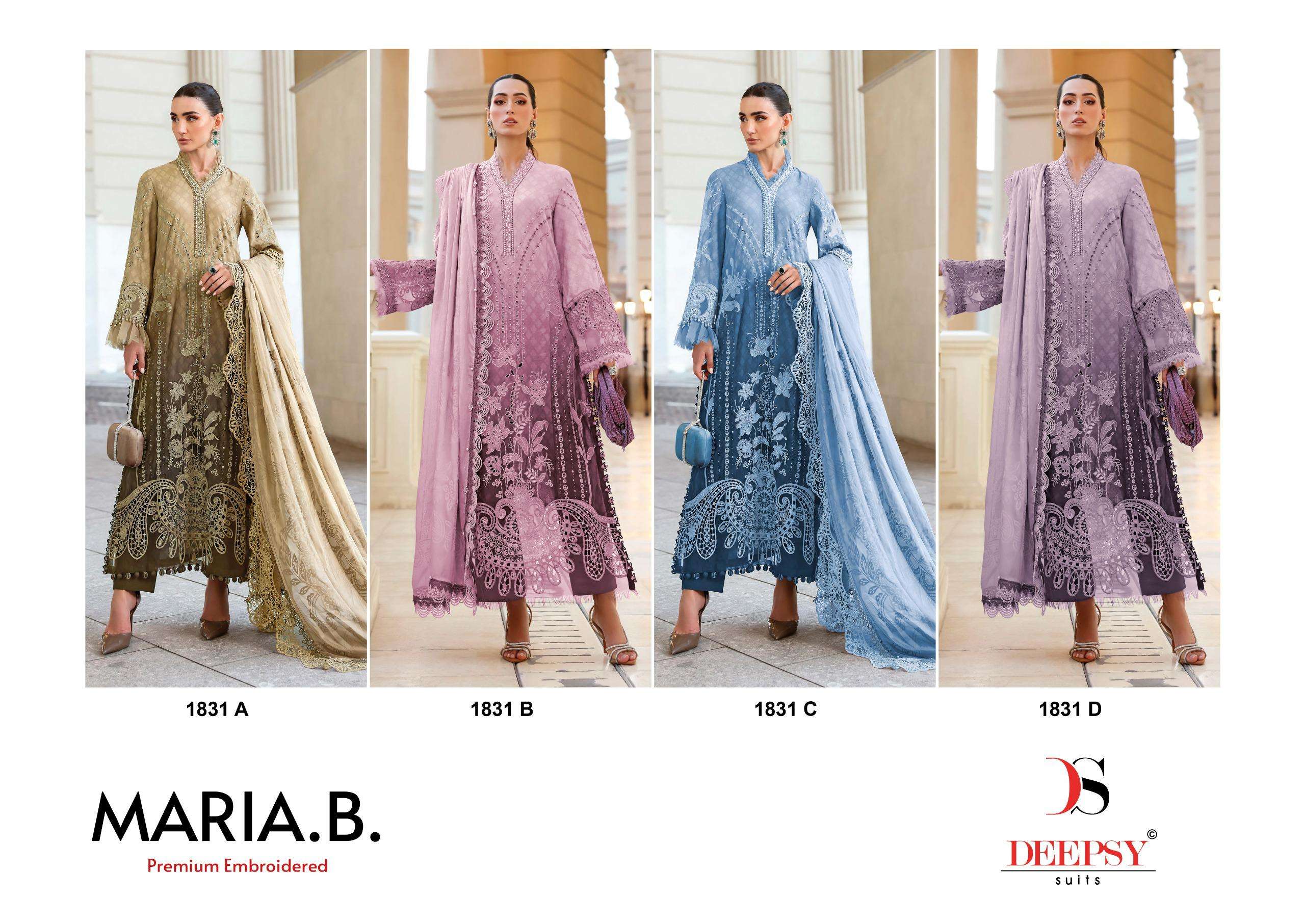 DEEPSY SUITS MARIA B PREMIUM EMBROIDERED D NO 1831 COTTON DESIGNER WORK SUIT