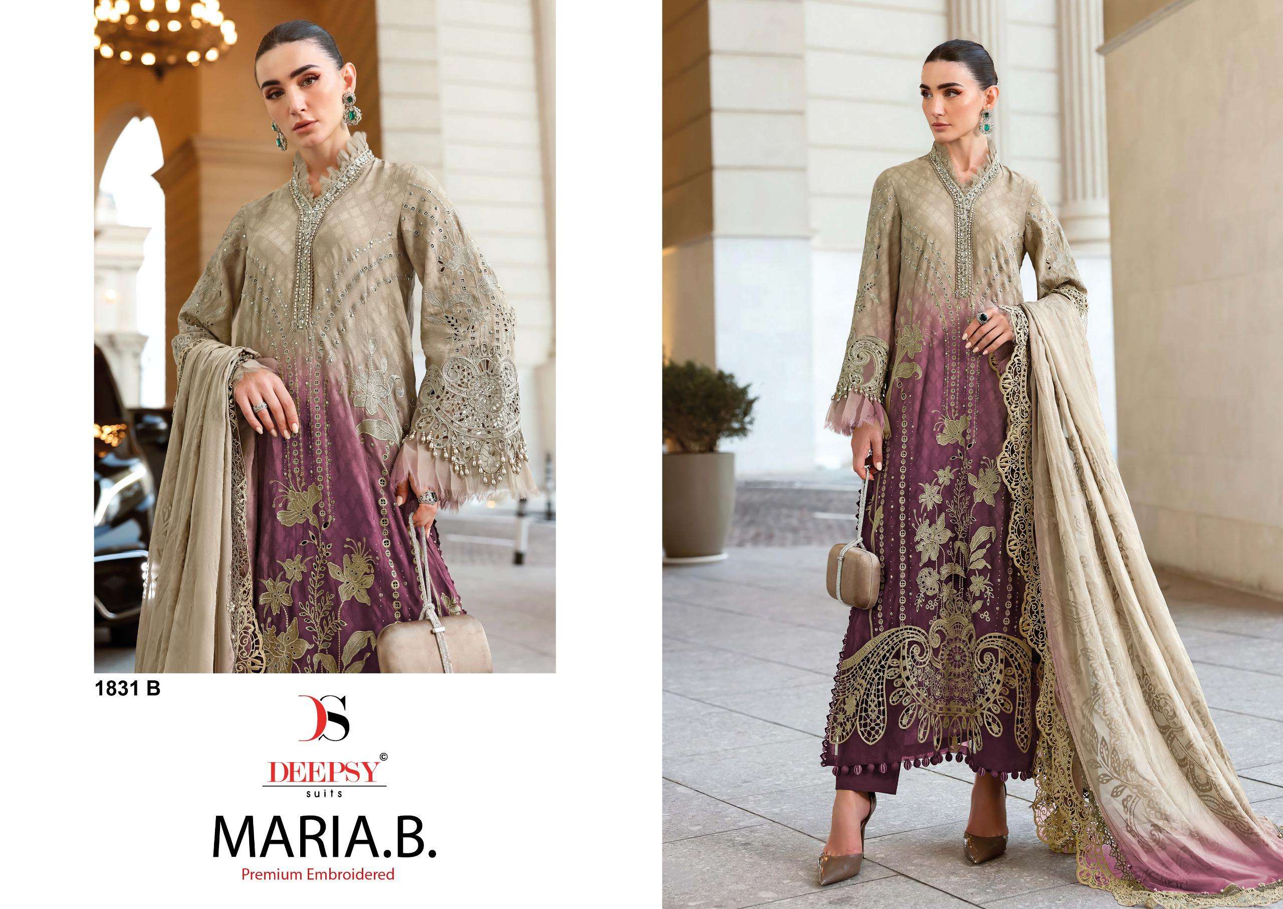 DEEPSY SUITS MARIA B PREMIUM EMBROIDERED D NO 1831 EFGHI COTTON EMBROIDERY DESIGNER WORK SUIT