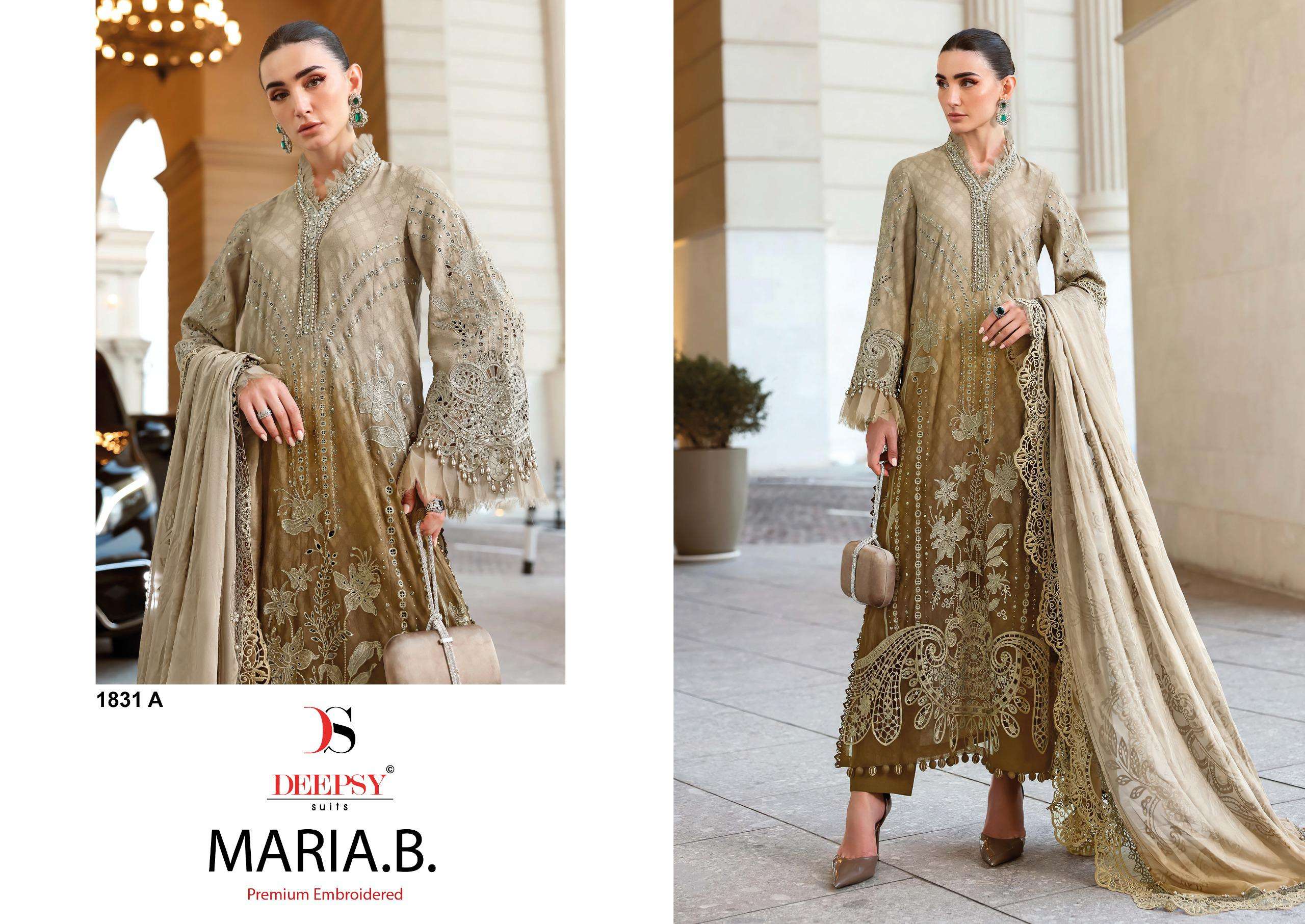 DEEPSY SUITS MARIA B PREMIUM EMBROIDERED D NO 1831 EFGHI COTTON EMBROIDERY DESIGNER WORK SUIT