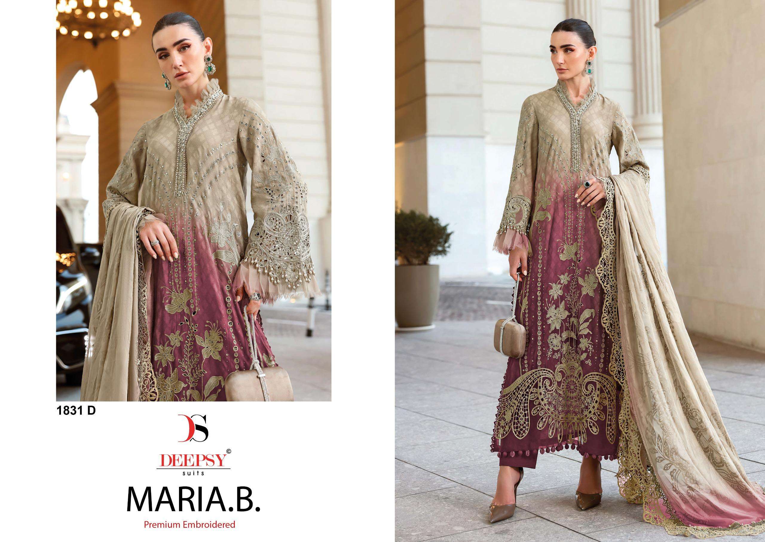 DEEPSY SUITS MARIA B PREMIUM EMBROIDERED D NO 1831 EFGHI COTTON EMBROIDERY DESIGNER WORK SUIT