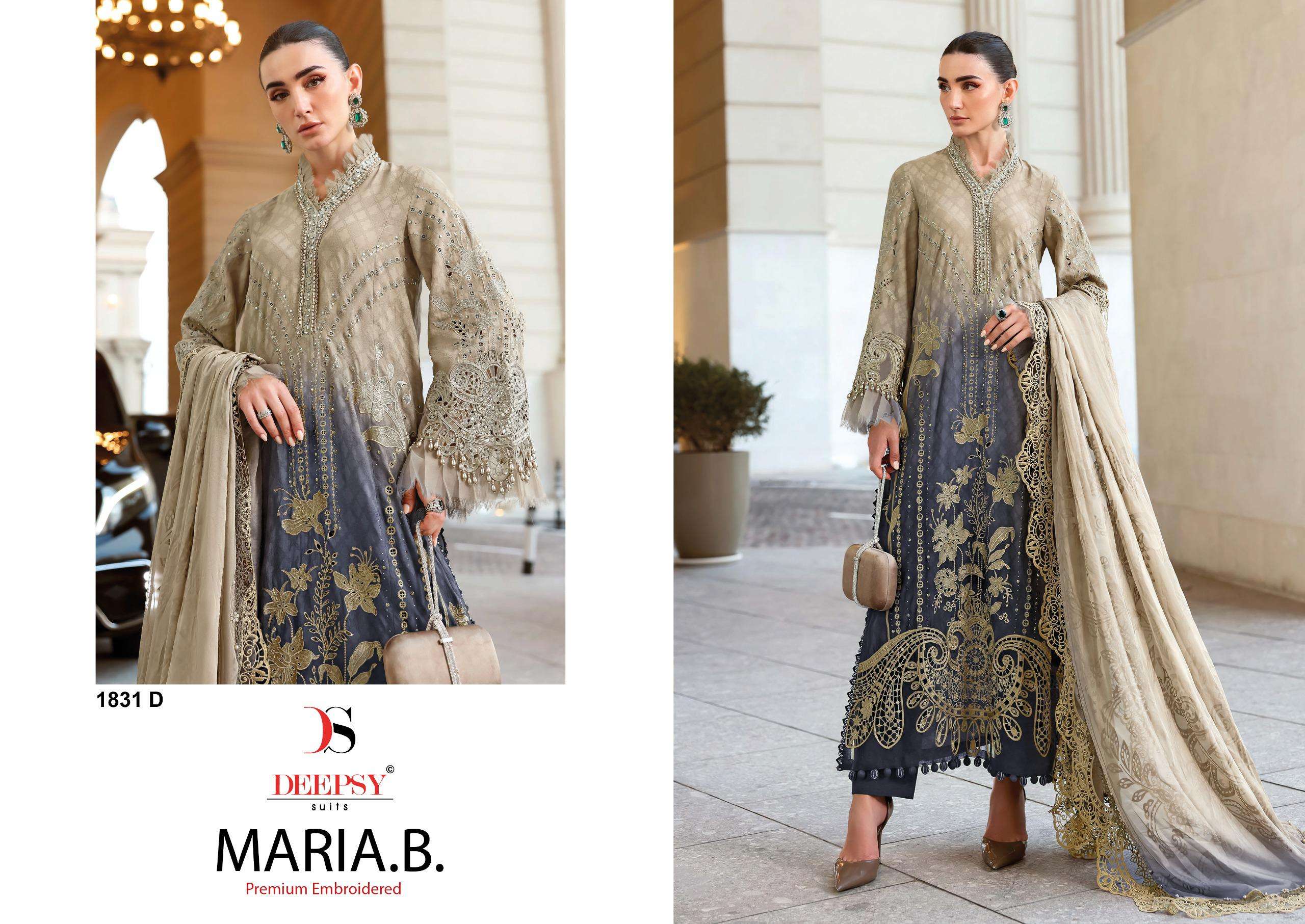 DEEPSY SUITS MARIA B PREMIUM EMBROIDERED D NO 1831 EFGHI COTTON EMBROIDERY DESIGNER WORK SUIT