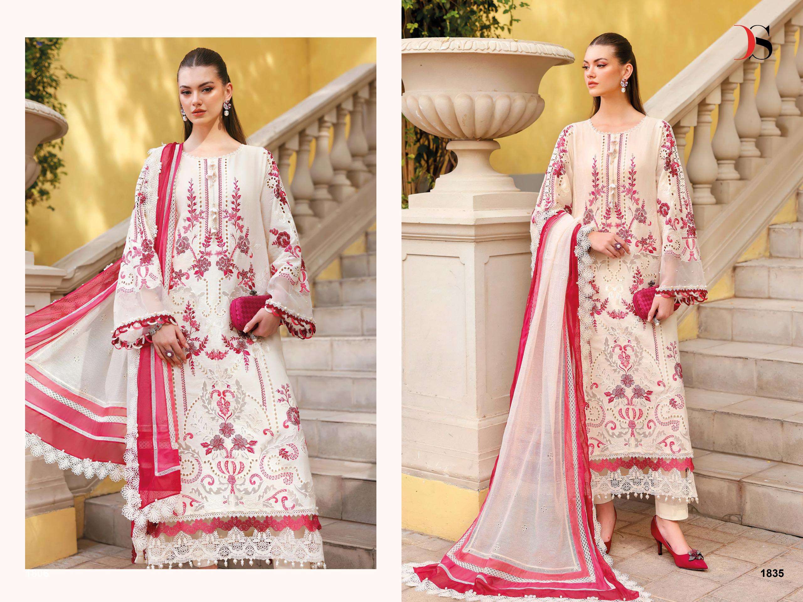 DEEPSY SUITS MARIA B PREMIUM EMBROIDERED VOL 4 COTTON HEAVY EMBROIDERY DESIGNER WORKS SUIT