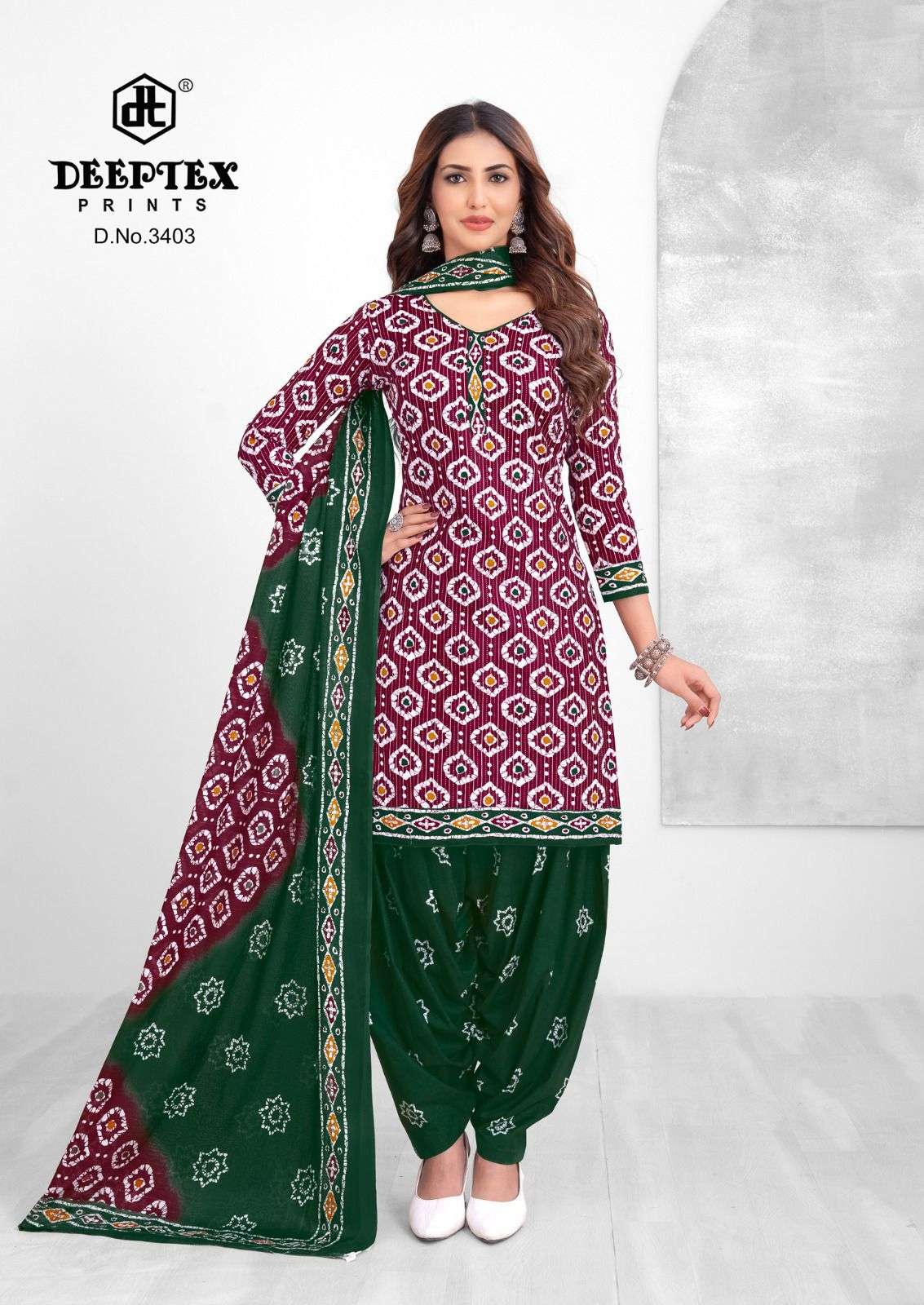 DEEPTEX PRINTS BATIK PLUS VOL 34 COTTON PRINTED PATIYALA SUIT