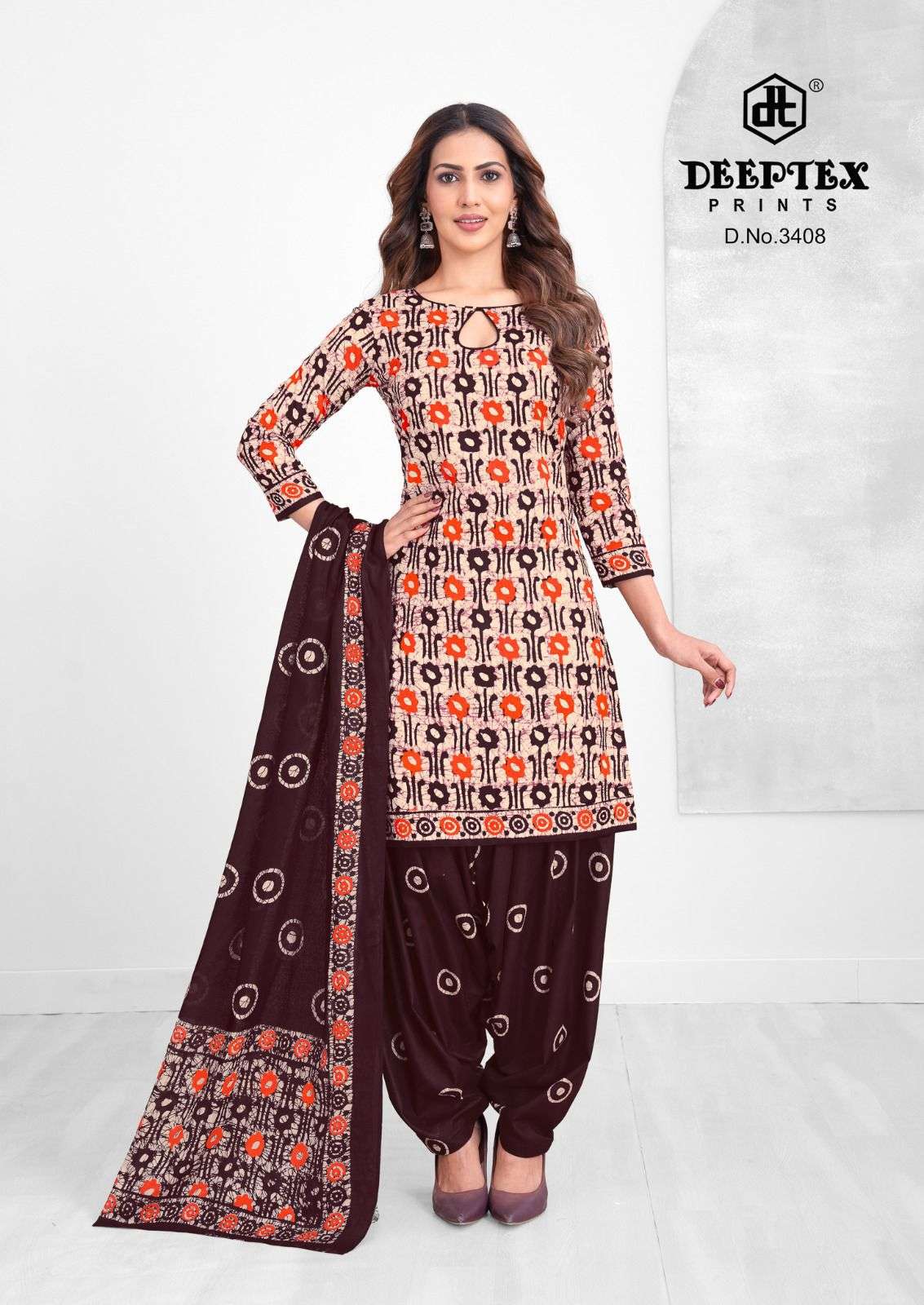 DEEPTEX PRINTS BATIK PLUS VOL 34 COTTON PRINTED PATIYALA SUIT