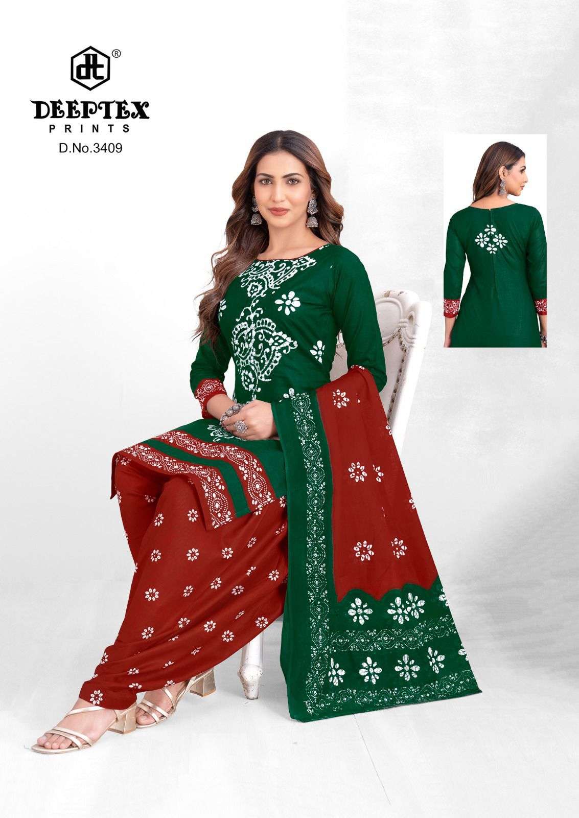 DEEPTEX PRINTS BATIK PLUS VOL 34 COTTON PRINTED PATIYALA SUIT