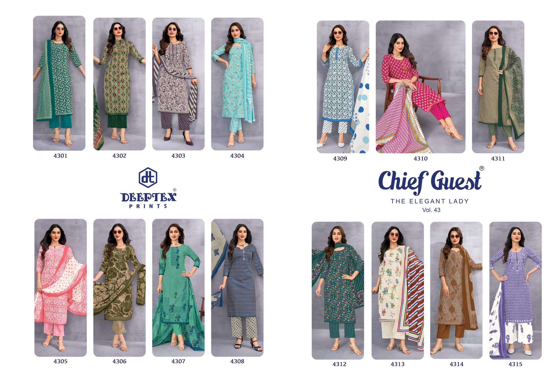 DEEPTEX PRINTS CHIEF GUEST VOL 43 COTTON PRINTED SALWAR SUIT	