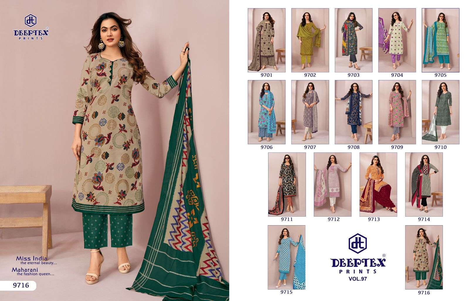 DEEPTEX PRINTS MISS INDIA VOL 97 COTTON PRINTED LADIES SALWAR SUIT	
