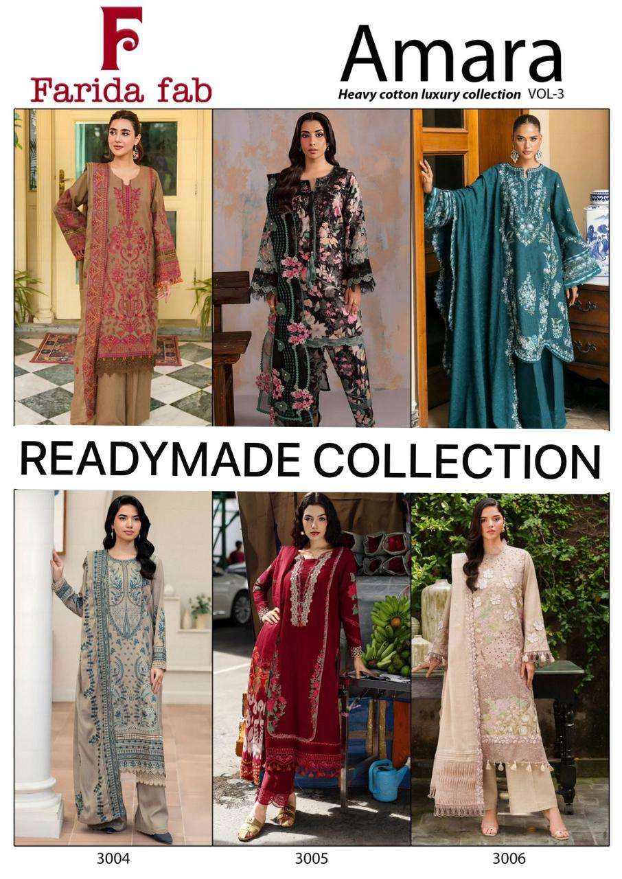 FARIDA FAB AMARA HEAVY COTTON LUXURY READY MADE COLLECTION VOL 3