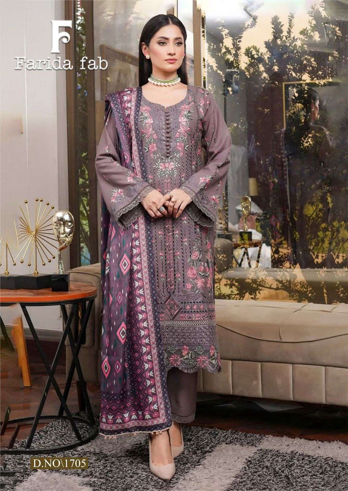 FARIDA FAB CHEVRON VOL 17 COTTON DIGITAL PRINTS SALWAR SUIT