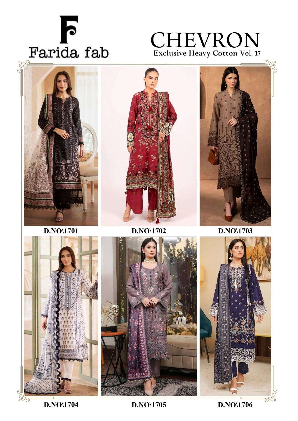 FARIDA FAB CHEVRON VOL 17 COTTON DIGITAL PRINTS SALWAR SUIT