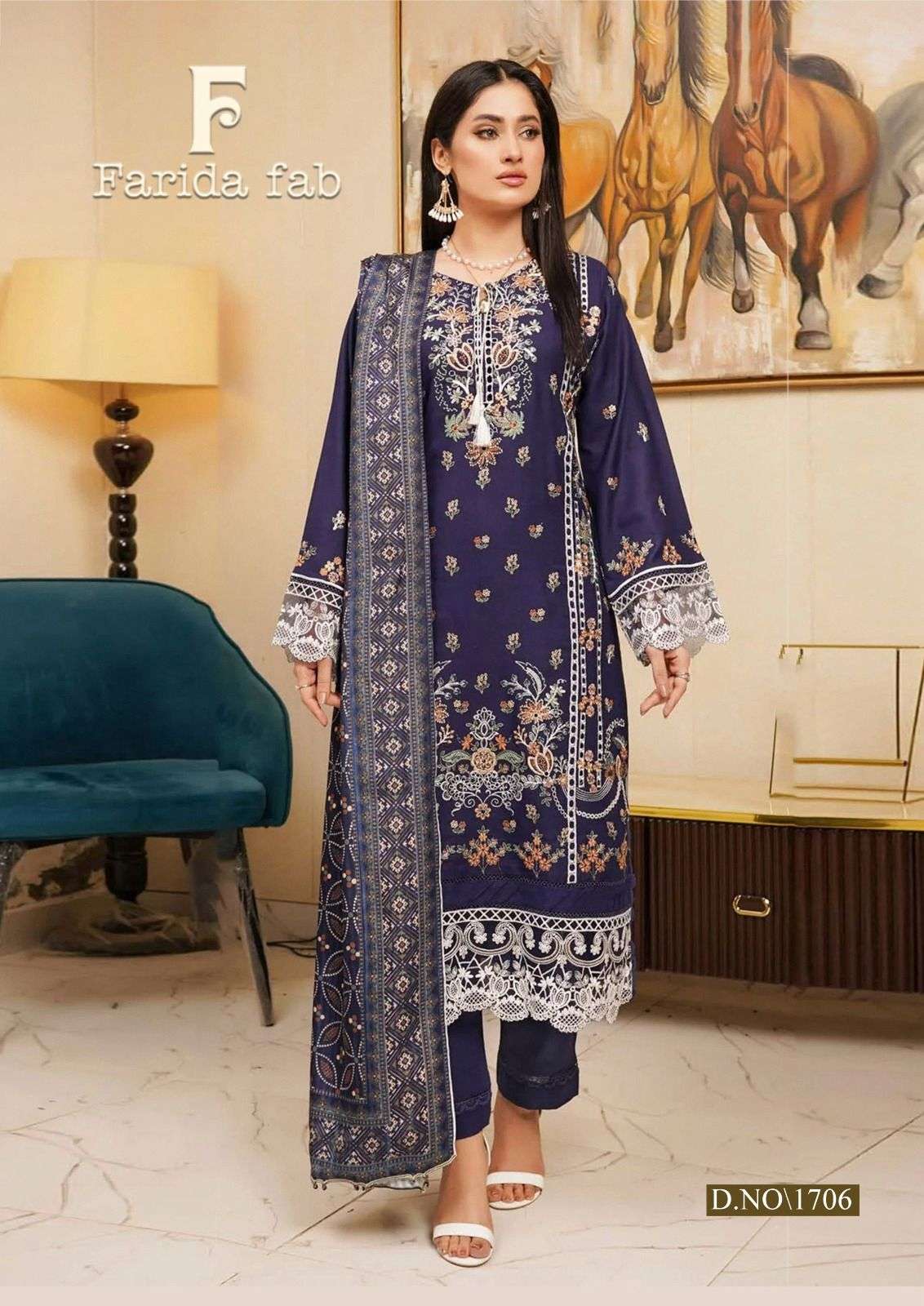 FARIDA FAB CHEVRON VOL 17 COTTON DIGITAL PRINTS SALWAR SUIT