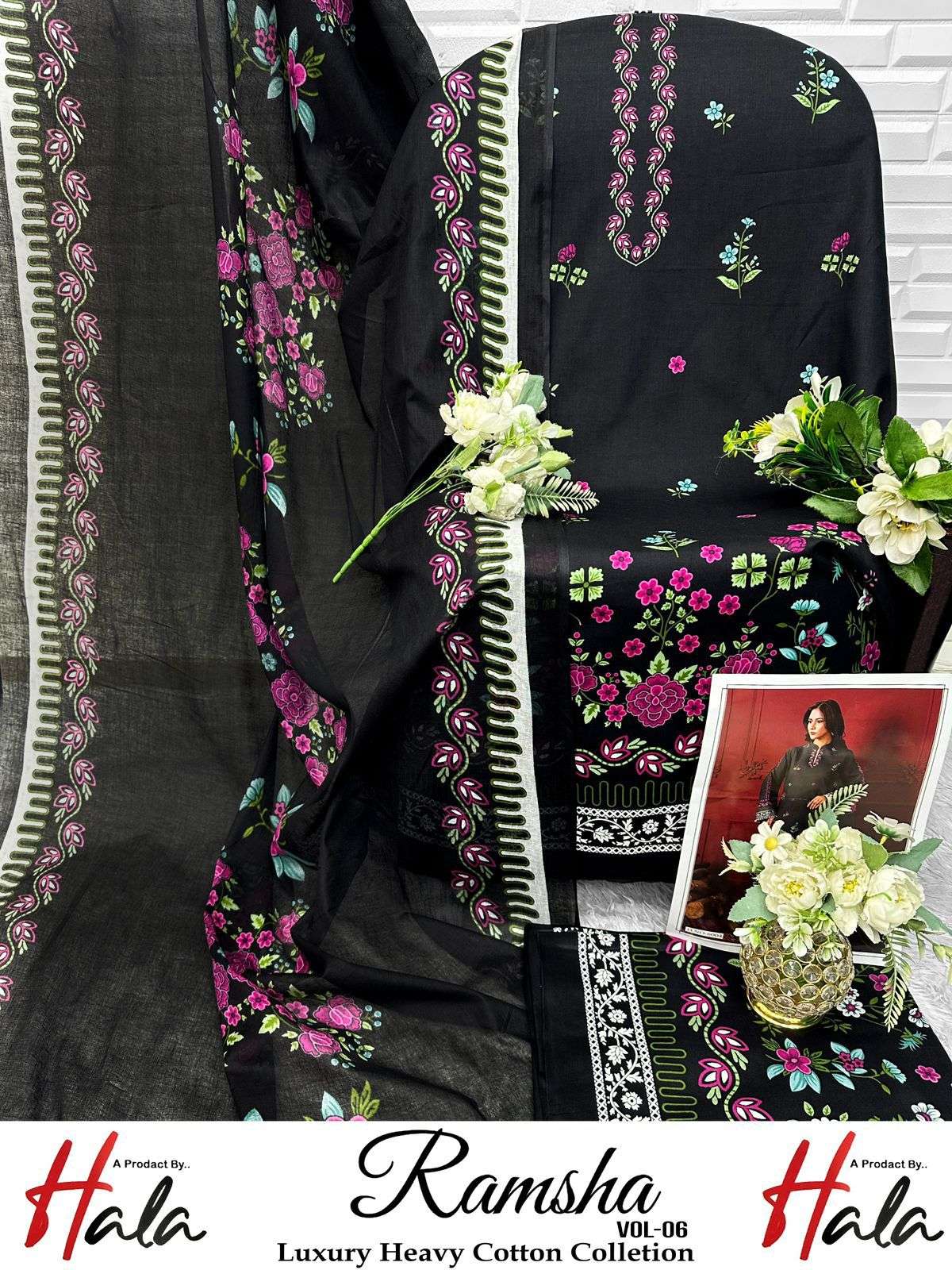 FARIDA FAB RAMSHA VOL 6 COTTON DIGITAL PRINTS SALWAR SUIT
