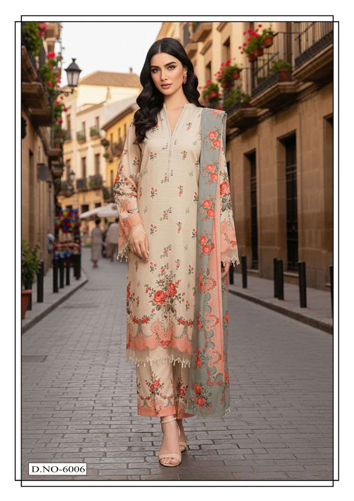 FARIDA FAB RAMSHA VOL 6 COTTON DIGITAL PRINTS SALWAR SUIT